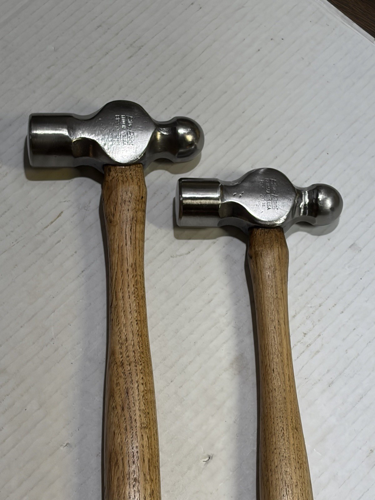 Vintage Pair Blue Point by Snap-on Hammers 20oz/24oz Kenosha Wis. USA