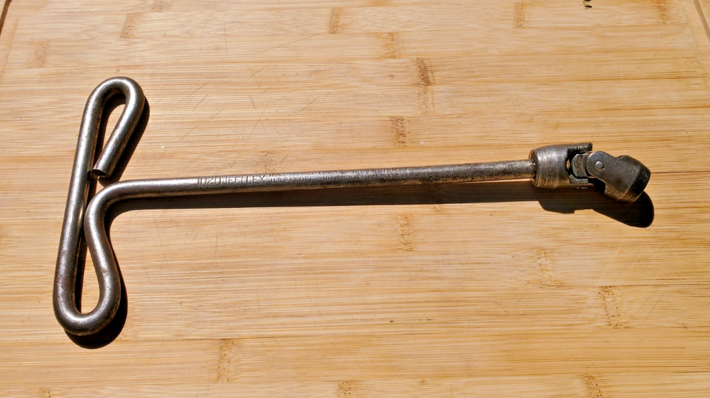 Antique 1900’s #1020 Flex Walden Worcester T-Handle Swivel Socket Wrench – 5/8″