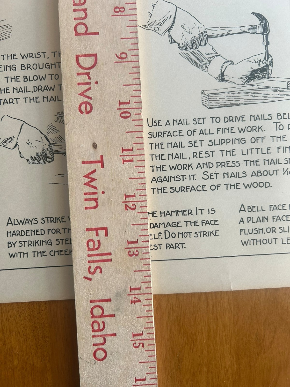Vintage 1930 Stanley Tools Instructional Poster No. 118 – Stanley Nail Hammer