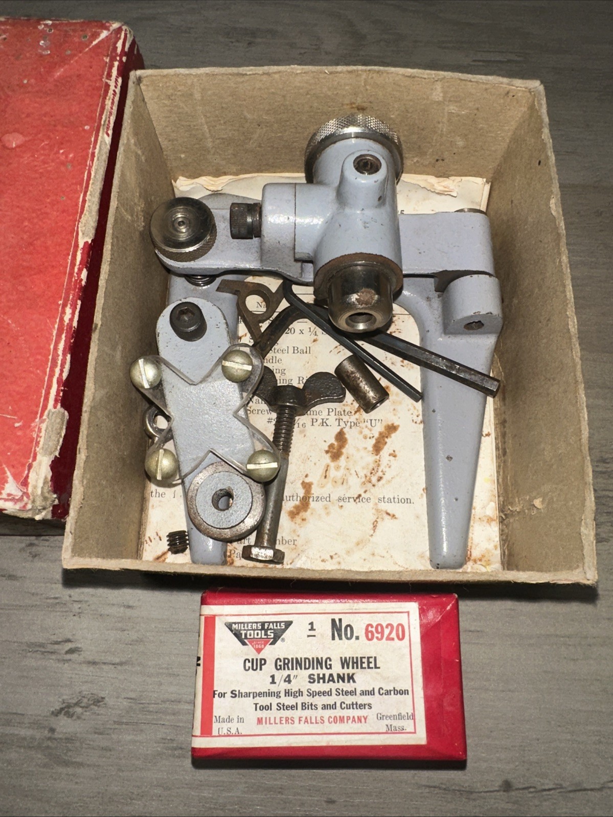 Vintage Millers Falls Router Bit Sharpening Fixture 6812 With The Original Box!￼