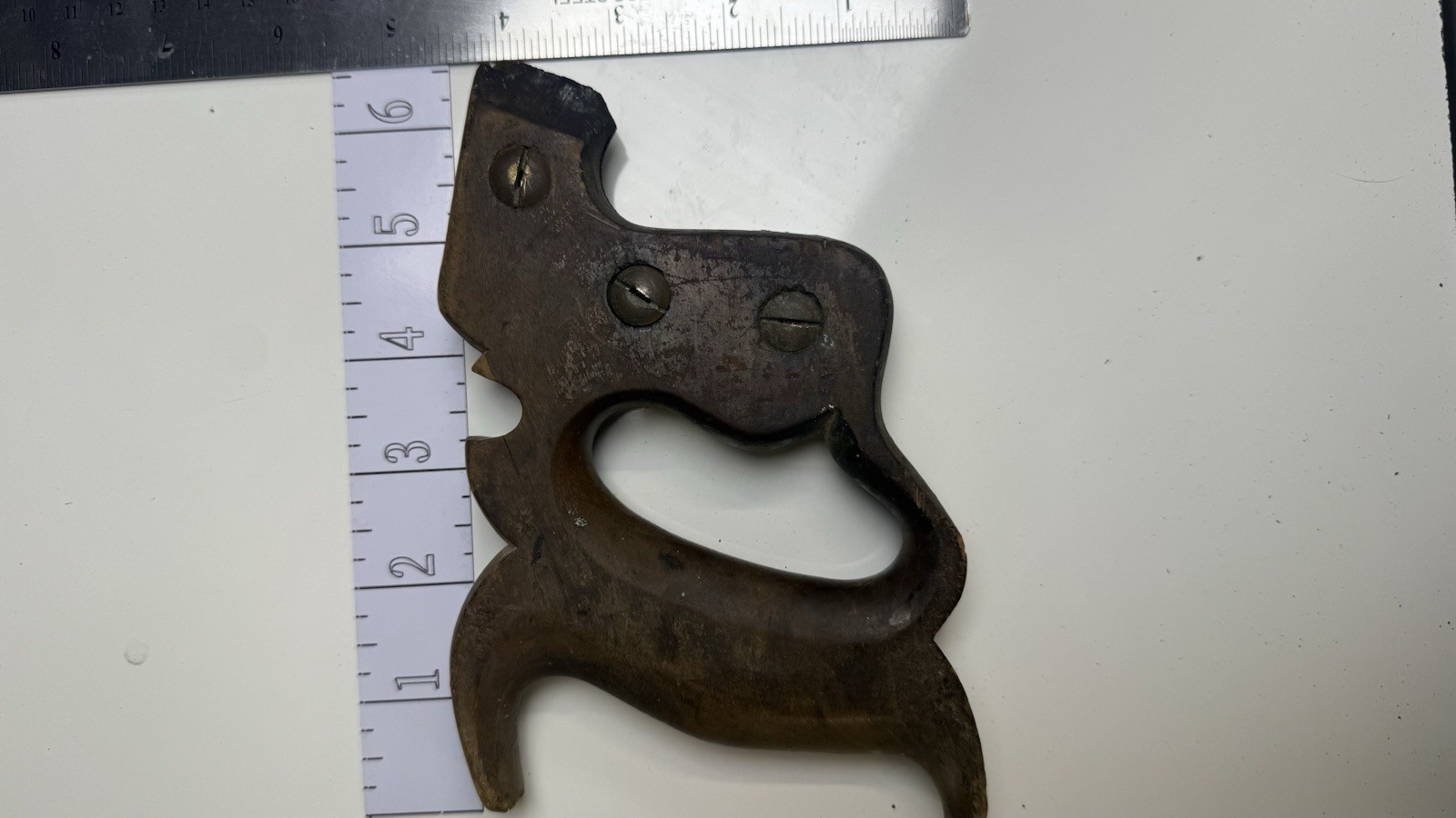 Antique Henry Disston & Sons Saw Handle With Eagle Medallion And Brass Split Nut