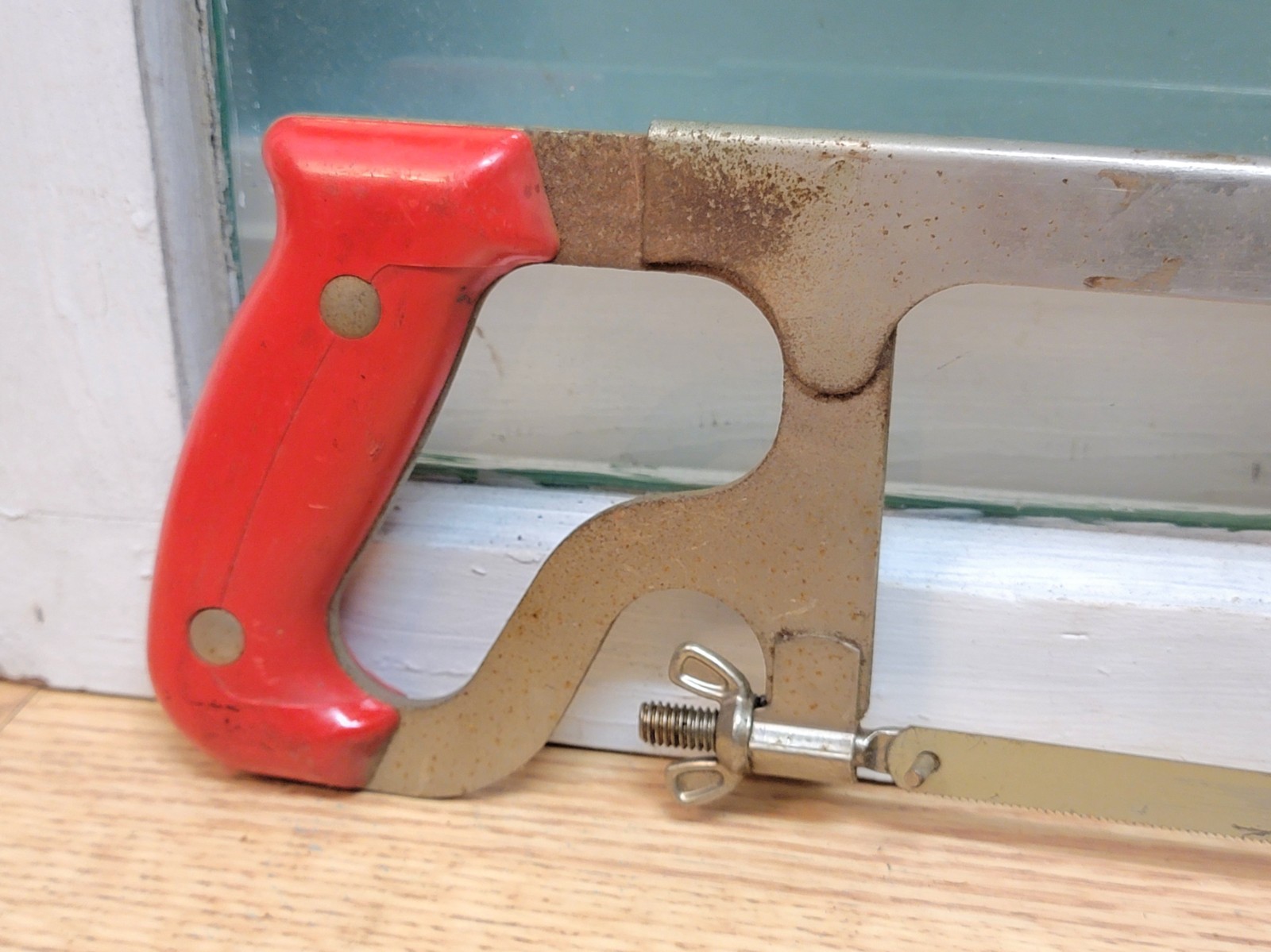 Vintage 1960’s Millers Falls No. 48-D Adjustable Hack Saw Red Tenite Handle USA