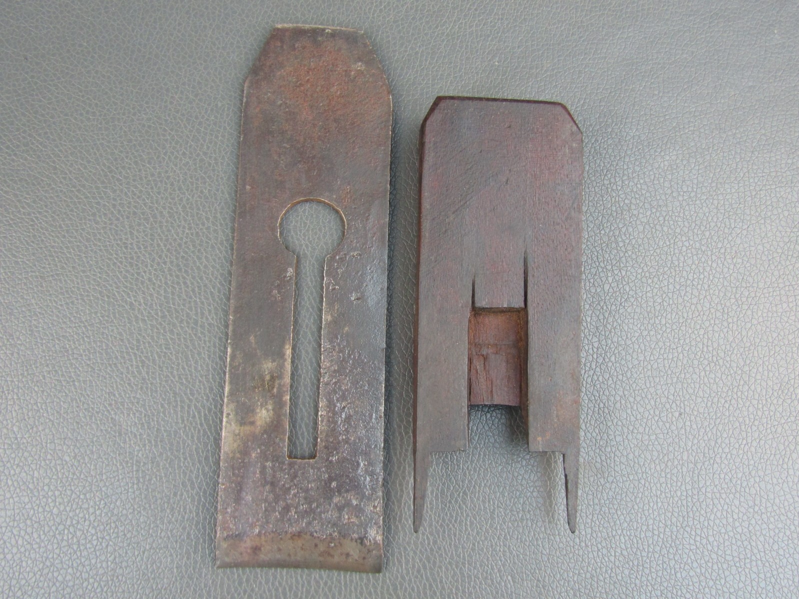 Wooden forkstaff spar mast plane vintage old tool with W Gilpin iron