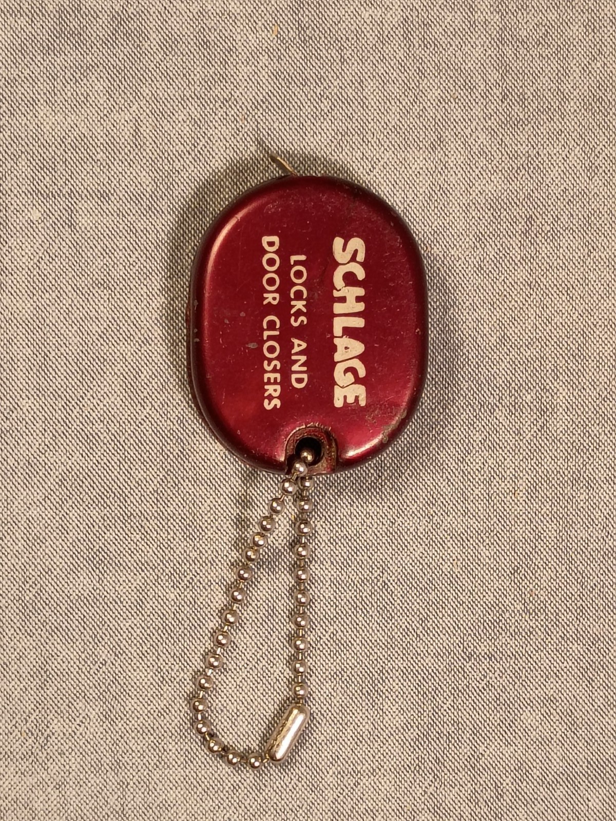 Vintage SCHLAGE Locks & Door Closers Mini Tape Measure Key Chain-3ft- used