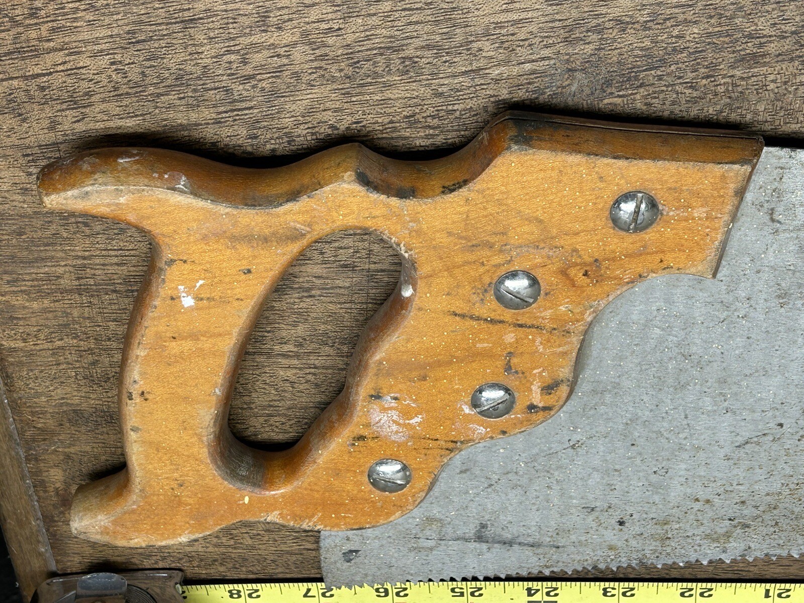 Vintage Commodore Hand Saw Taper Ground Steel 26 Inch ~ Pennsylvania Saw Corp.