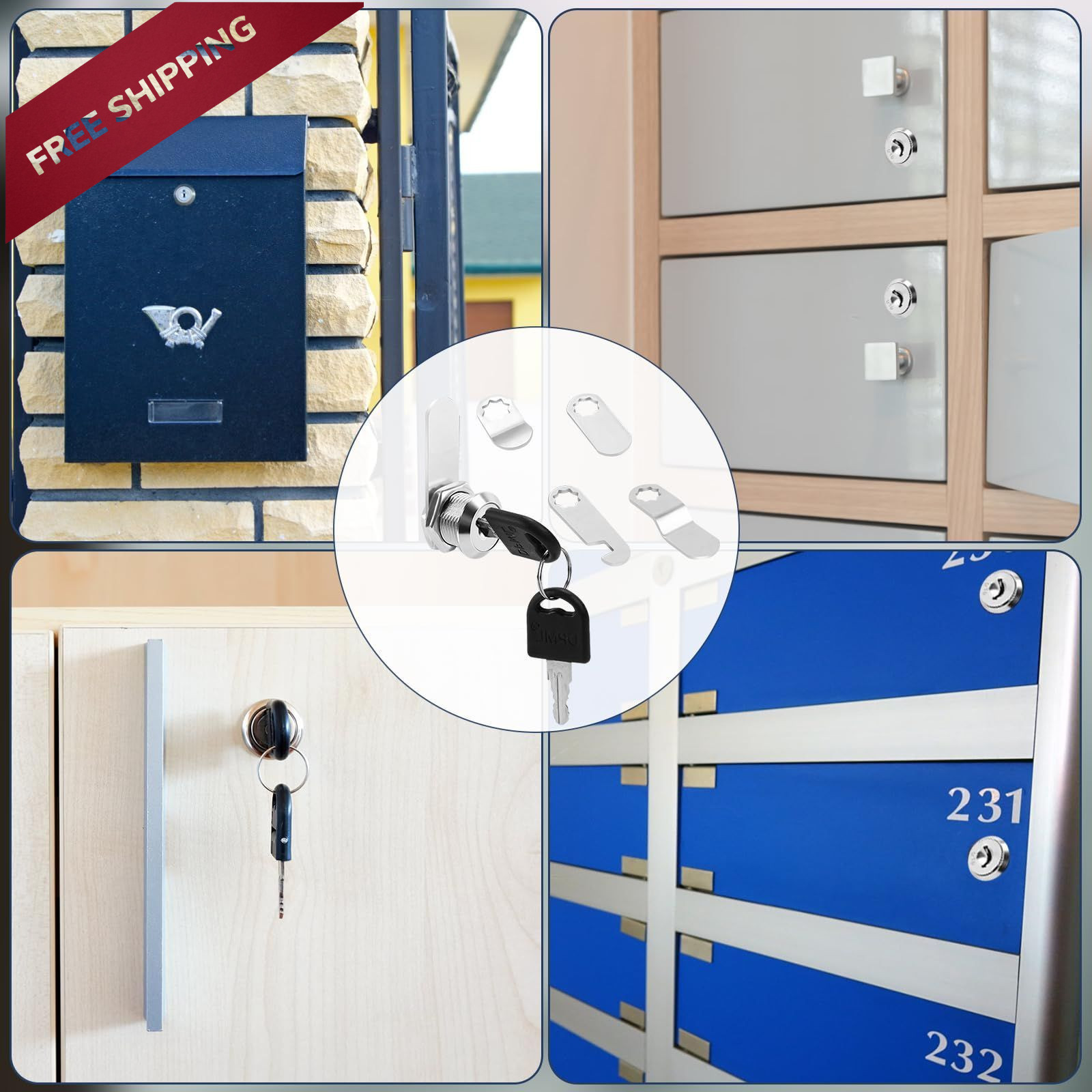 5/8” Alloy Cam Locks with Keys, for Mailbox, Toolbox and Pickup 2 Pack