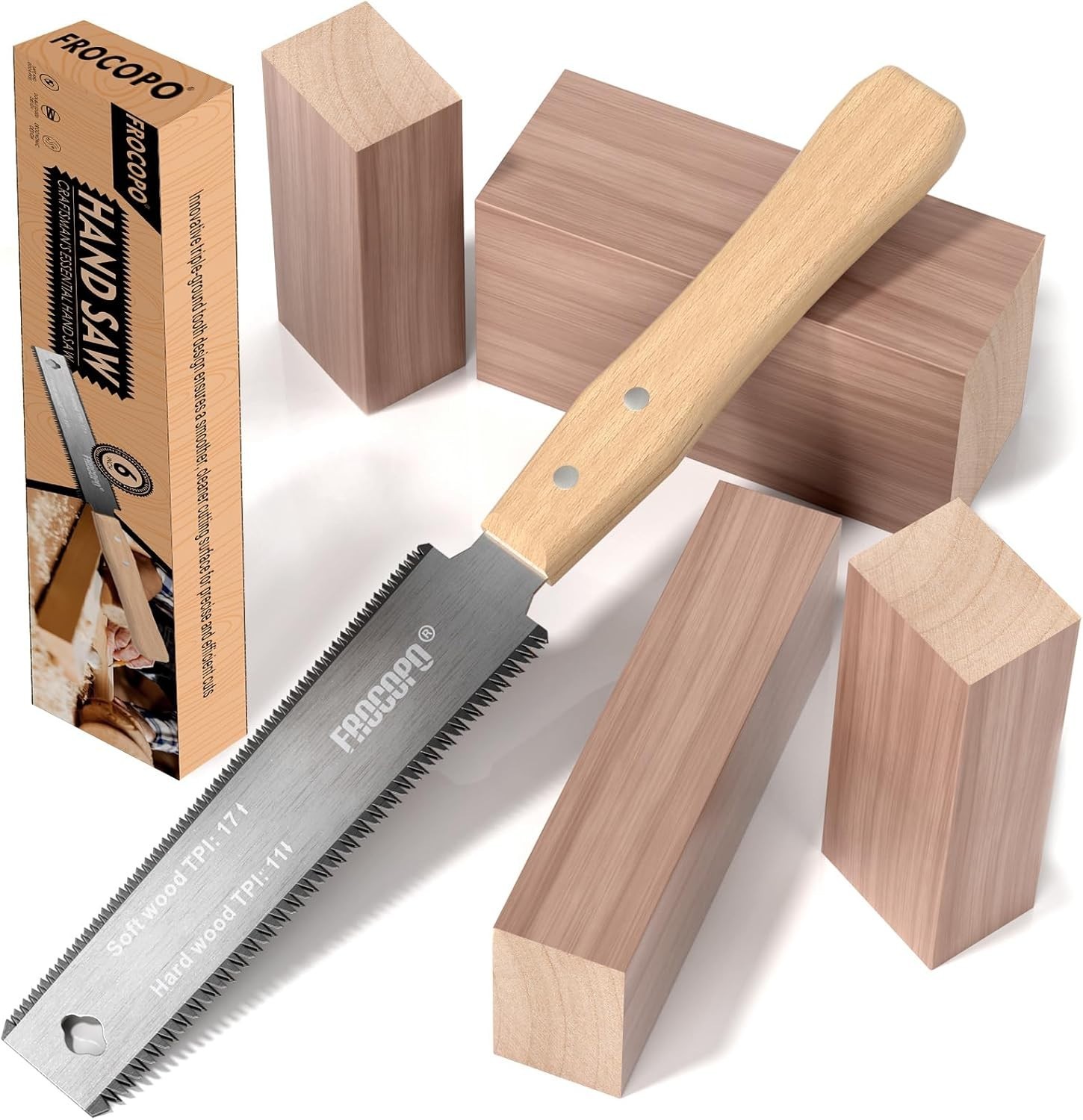6-Inch Hand Saw – Double-Edge SK5 Steel Blade for Precision DIY Woodworking