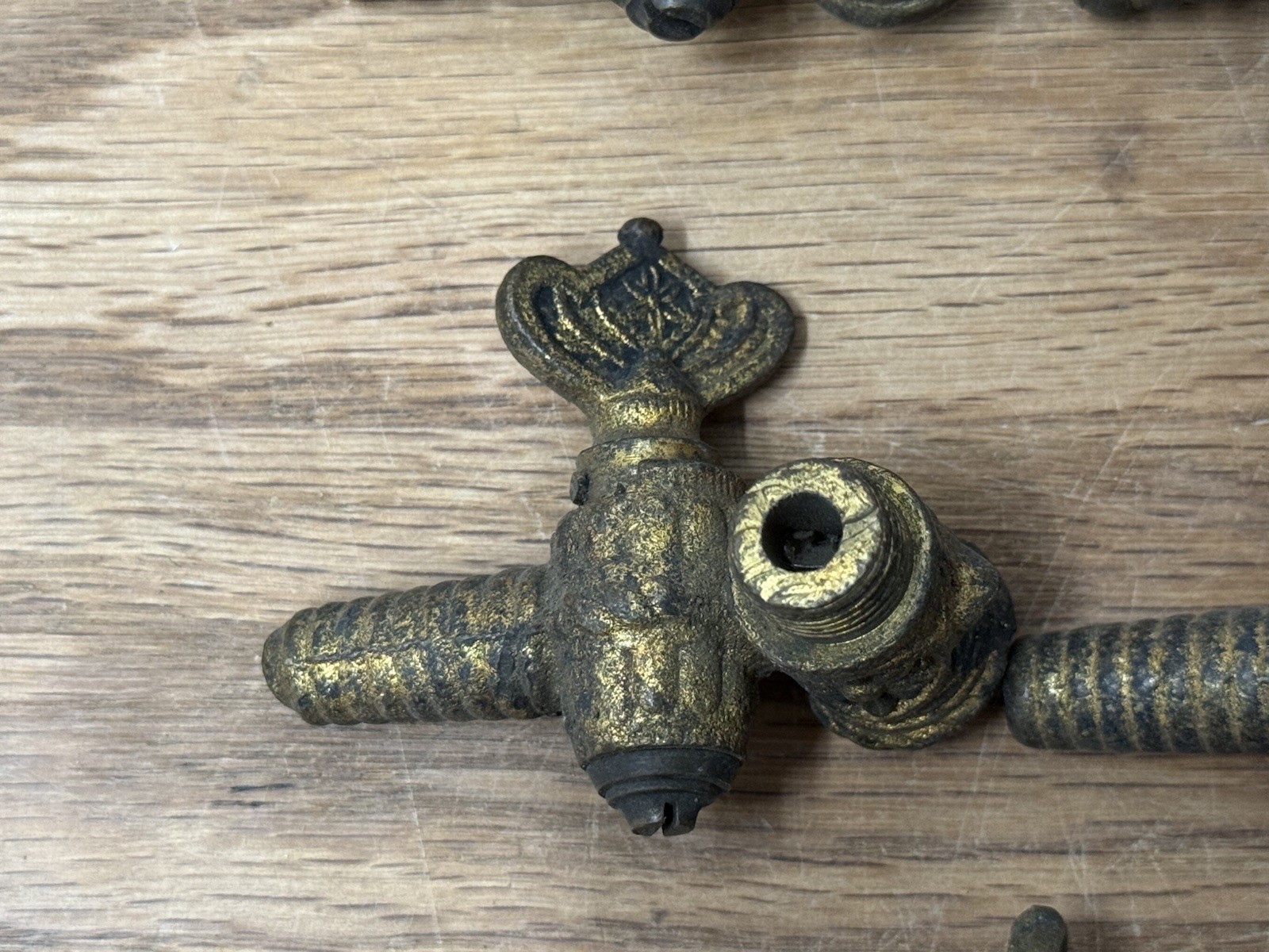 Vintage Brass Ornate Gas Valve Plumbing Bits Spigot Lot