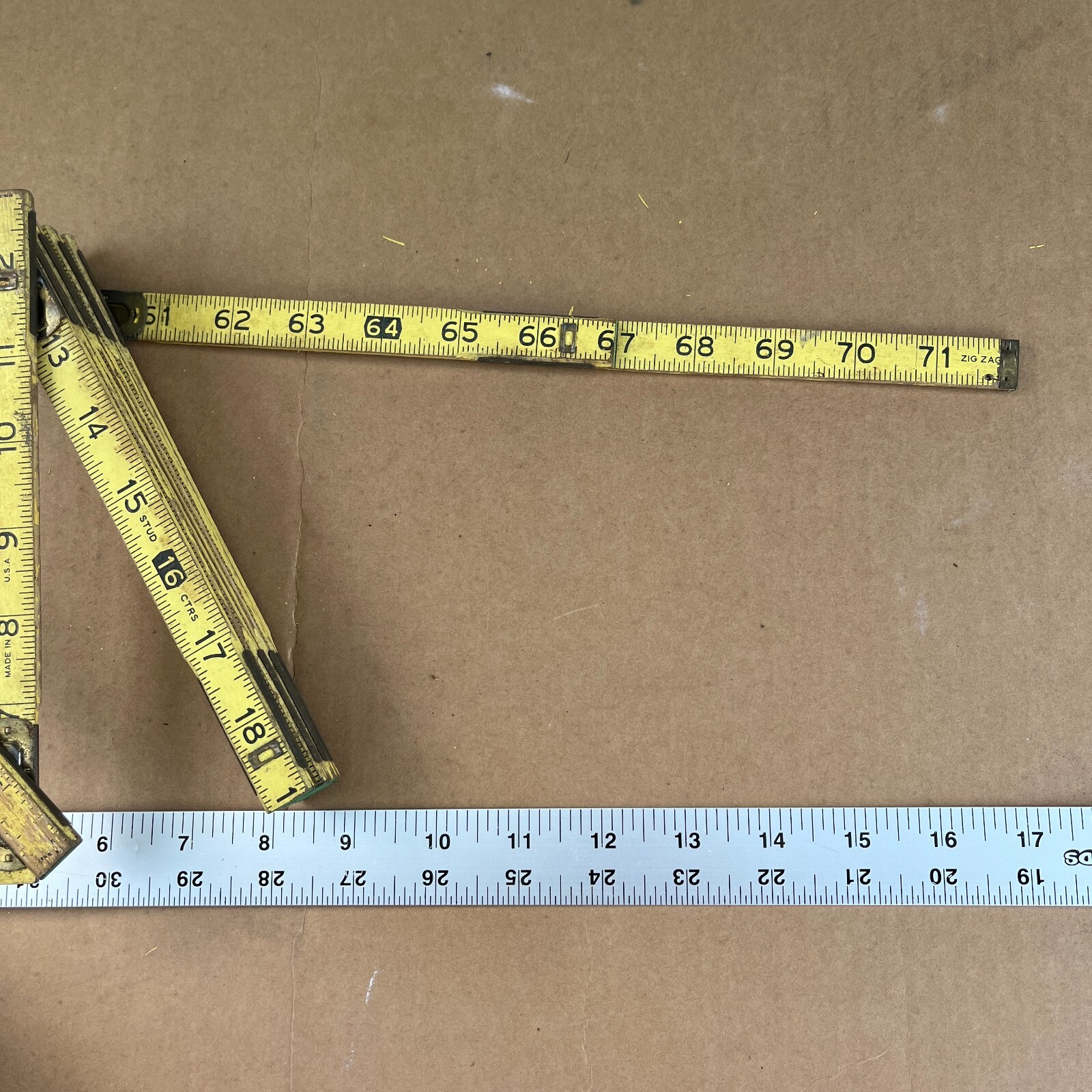Vintage Stanley 35-106 Folding Ruler Rule Zig Zag 72” 6’ Ft USA