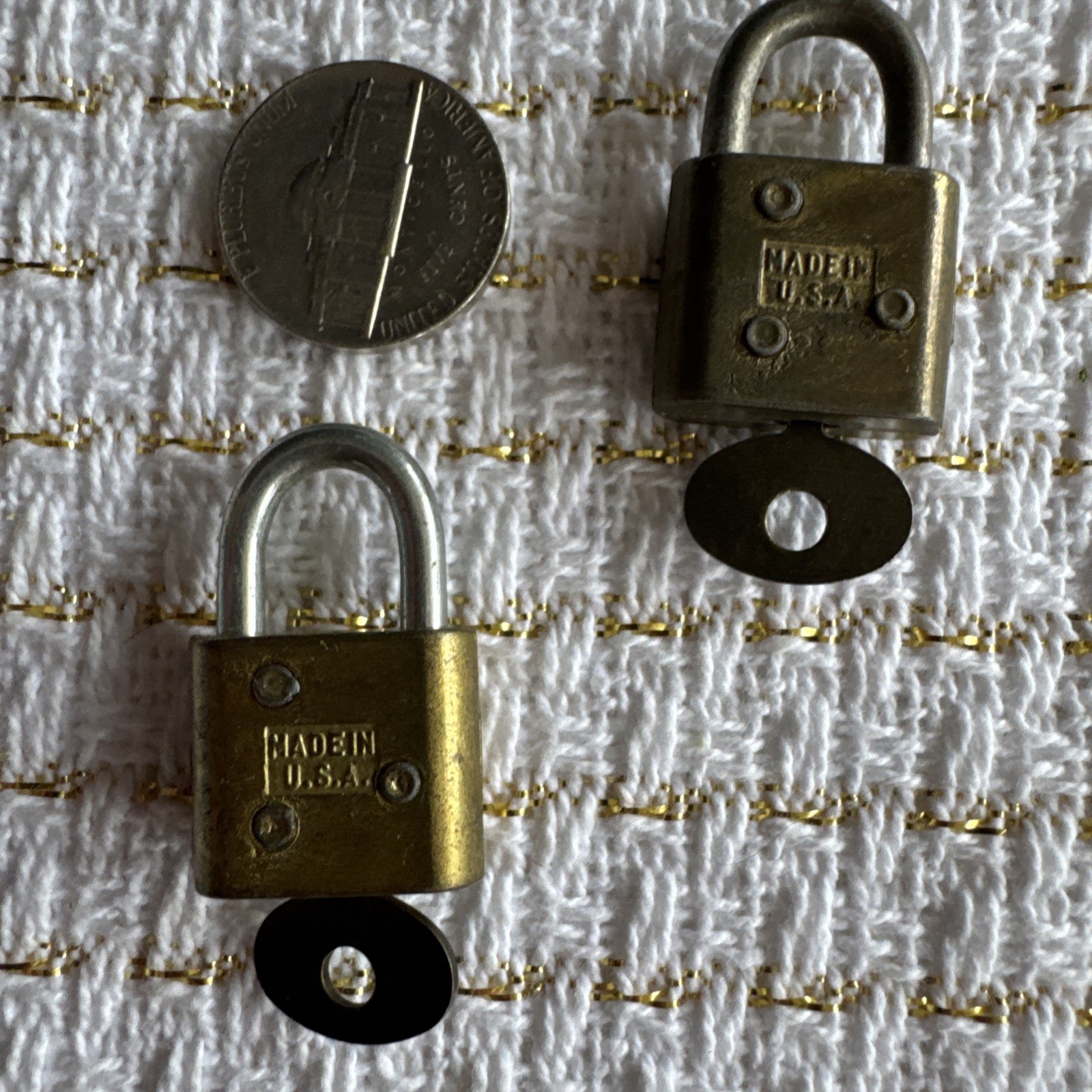 Vintage 2 Small Walsco Padlocks / key – gumball machine display case Cabinet