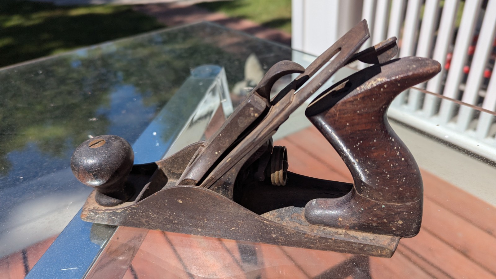 Vintage Stanley Wood Plane W/ RARE Erik Anton Berg Cutter Blade SKARK LOGO
