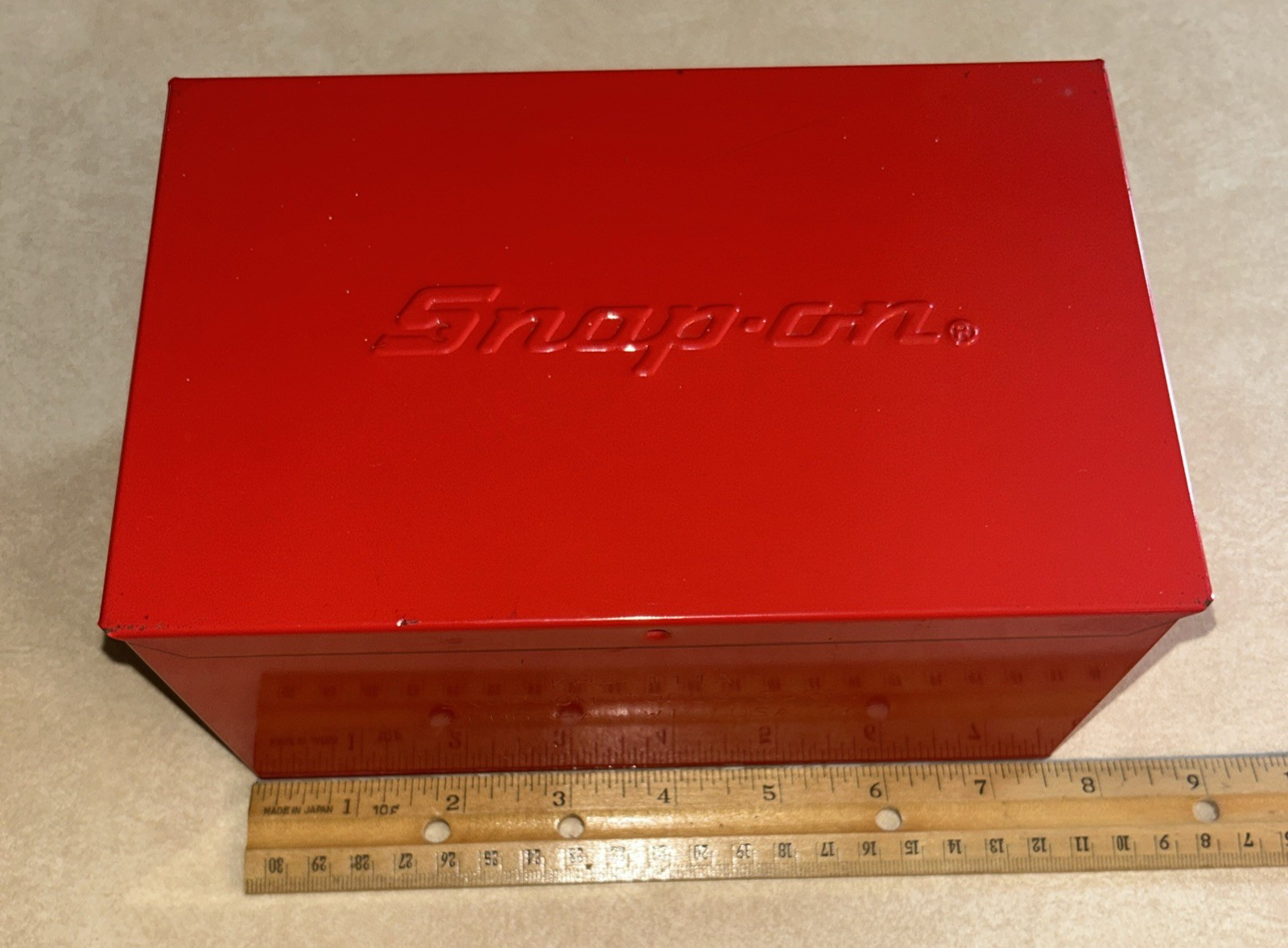 Snap-On Tools RED Vintage Metal Case Storage Box Container Tin KRA 111A – *RARE*