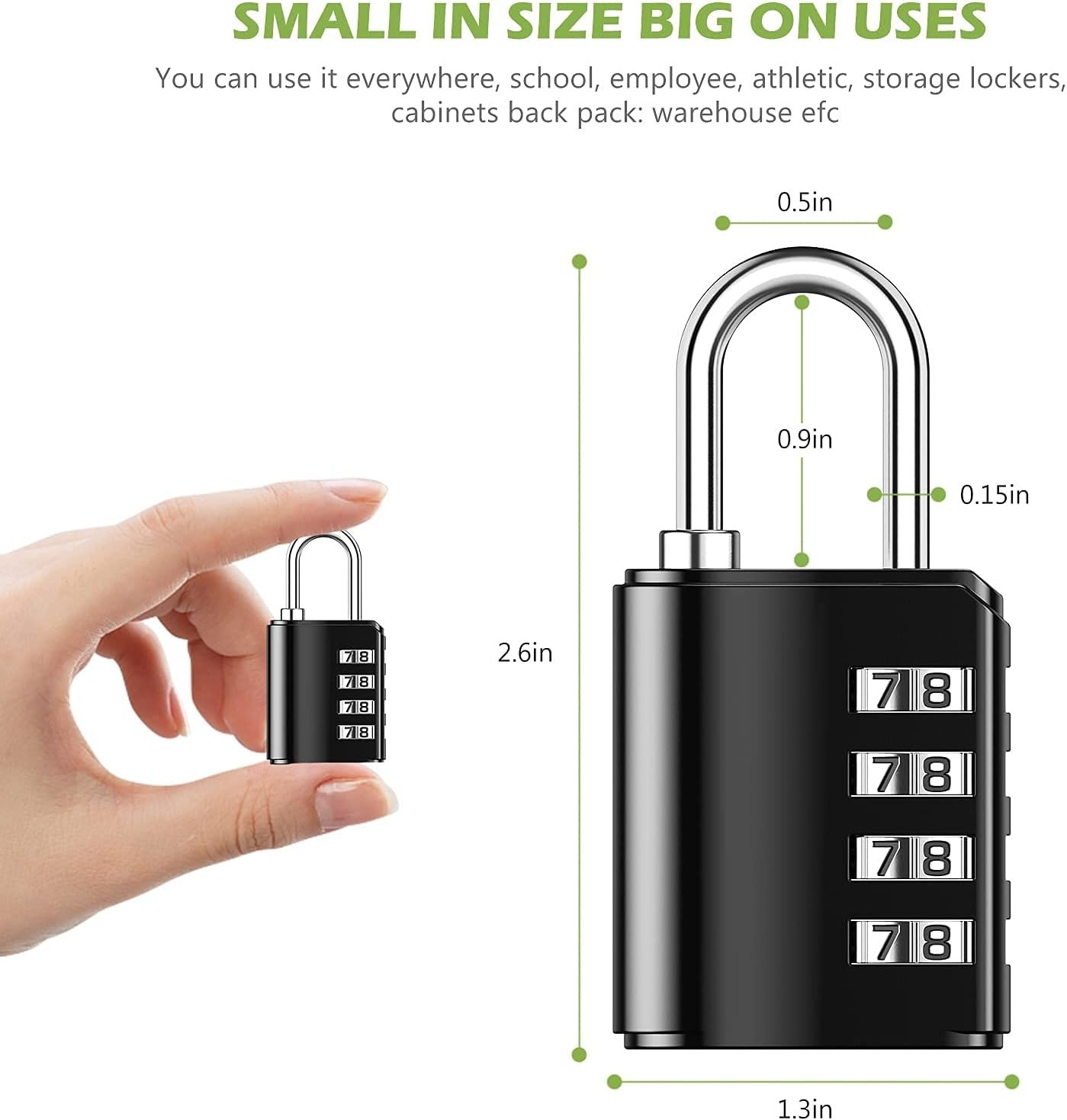 2-Pack Waterproof 4-Digit Combination Padlock – Secure & Reliable Locking System