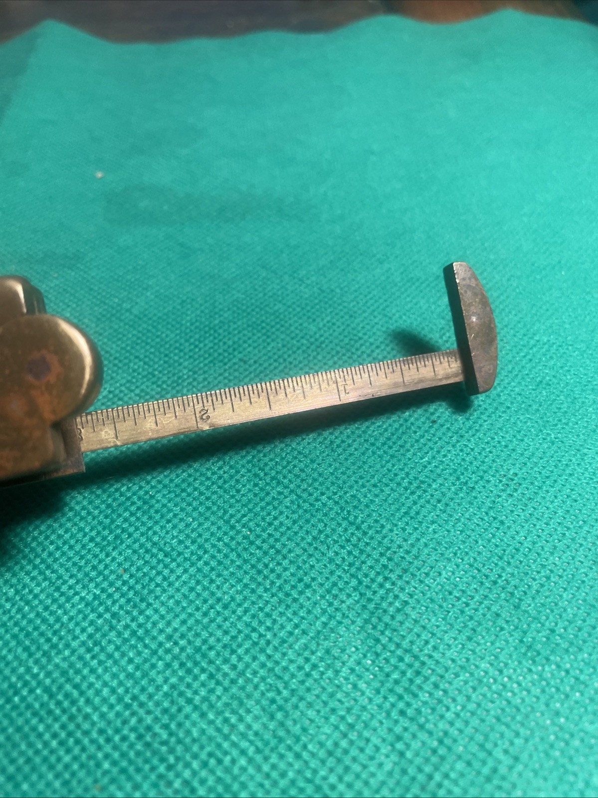 Vtg Stanley No. 32 1/2 Folding Boxwood Brass Caliper Rule USA Carpenter Tool