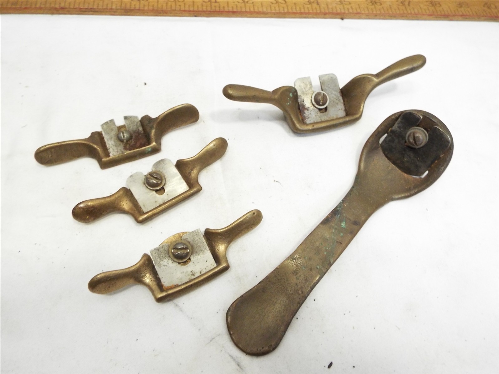 Lot Mini Gun Metal Violin Makers Spoke Shave Planes Brass Tool Luthier Hobby