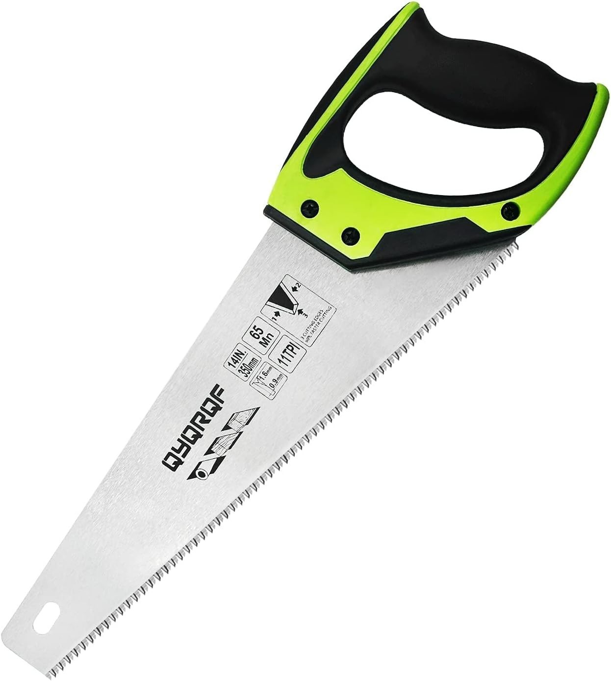 11 TPI Fine-Cut Hand Saw with Red Non-Slip Handle – Ideal for Wood & Plastic