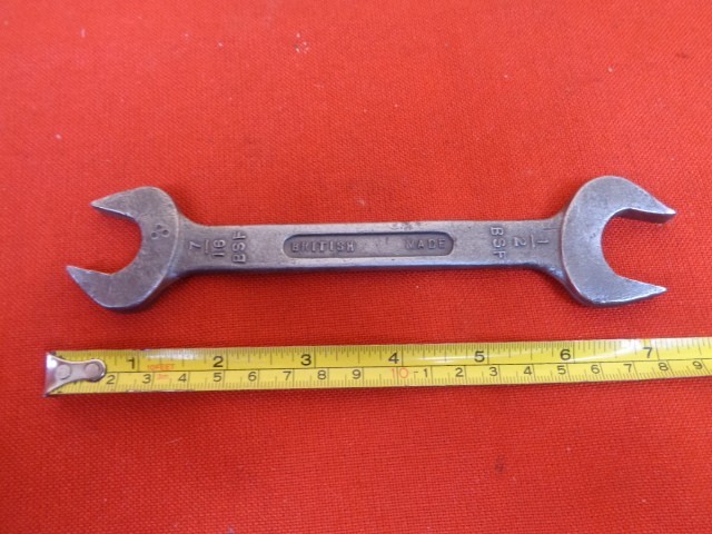 DROPSTAMCO 7/16″ x 1/2″ BSF and 3/8″ x 7/16″ BSW British Made Spanner Lot #561