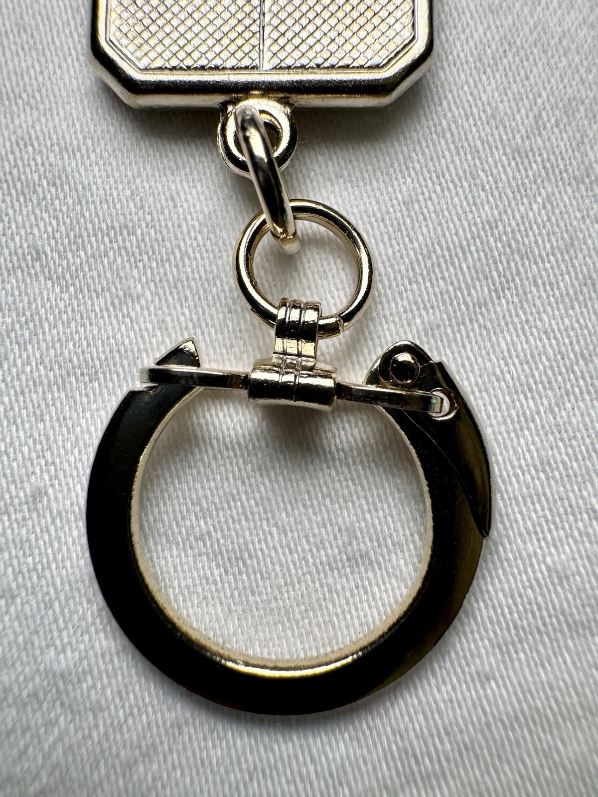 Vintage Double Pull Apart Keychain Valet Fob Gold Tone Engraved “STACY”