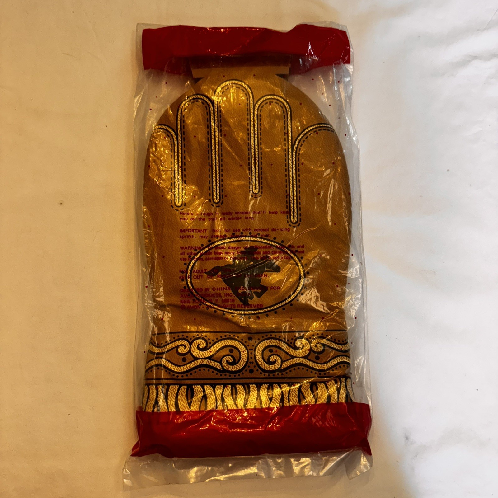 Vintage AVON Gift Collection Wild West Windshield Ice Scraper Mitt Glove Cowboy