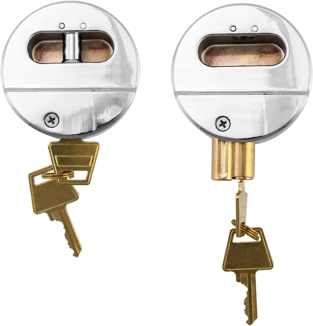 Heavy Duty Steel Puck Lock with Hasp Hidden Shackle for Trucks Gates Vans Doors.