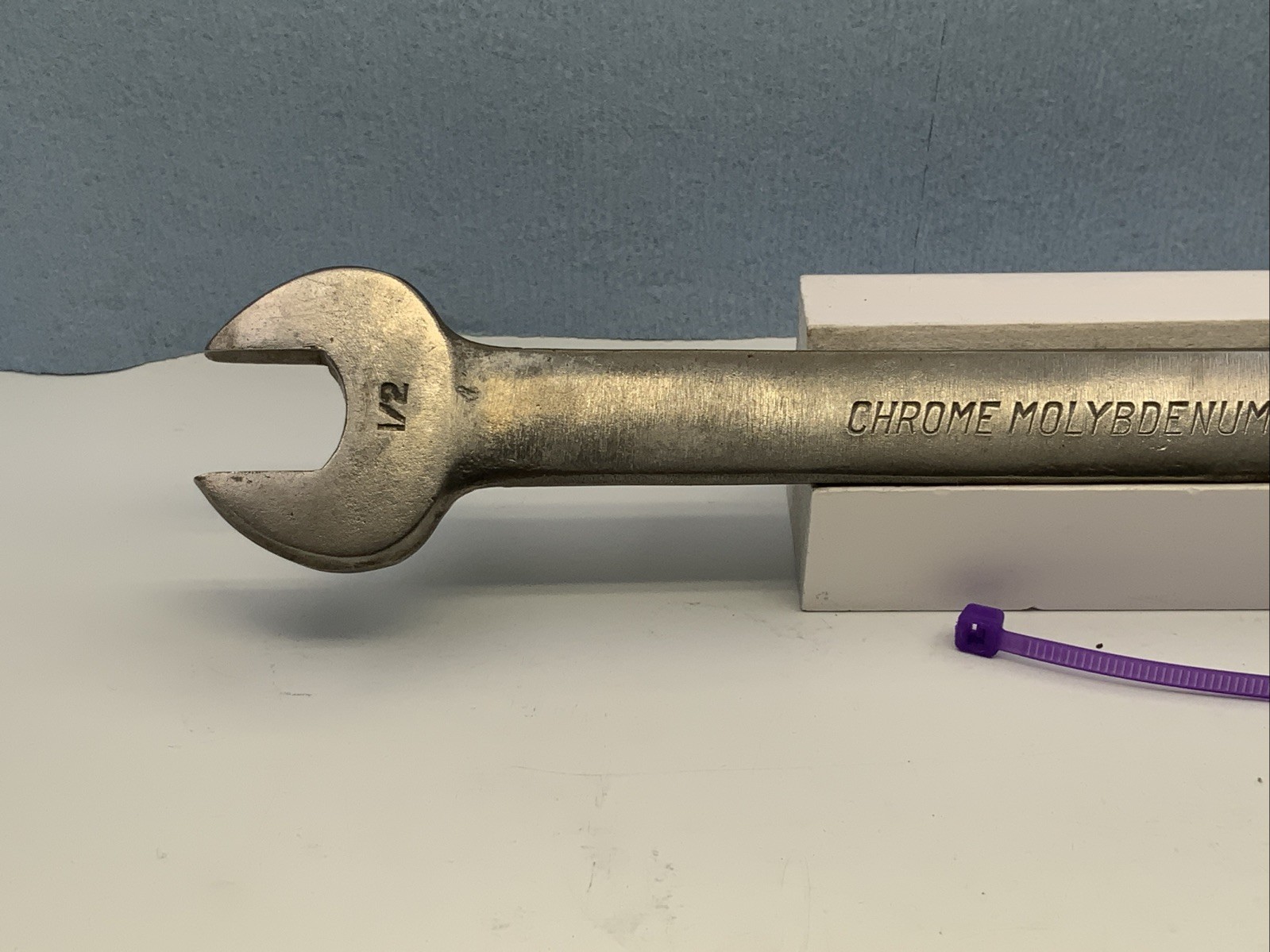 Unbranded 1/2in. X 9/16in. Open End Tappet Wrench, Chrome Molybdenum, USA Purple