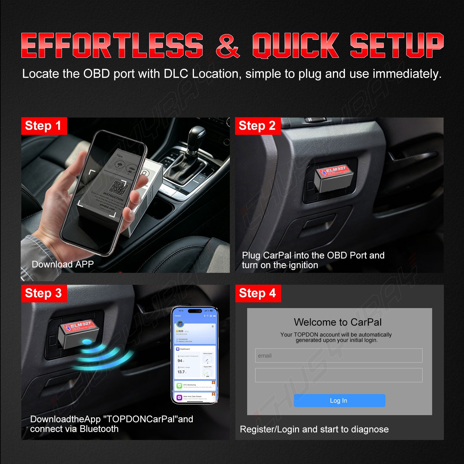 Diesel Only OBD2 Scanner 12V-24V Long Range Bluetooth Low Energy Diagnostic Tool
