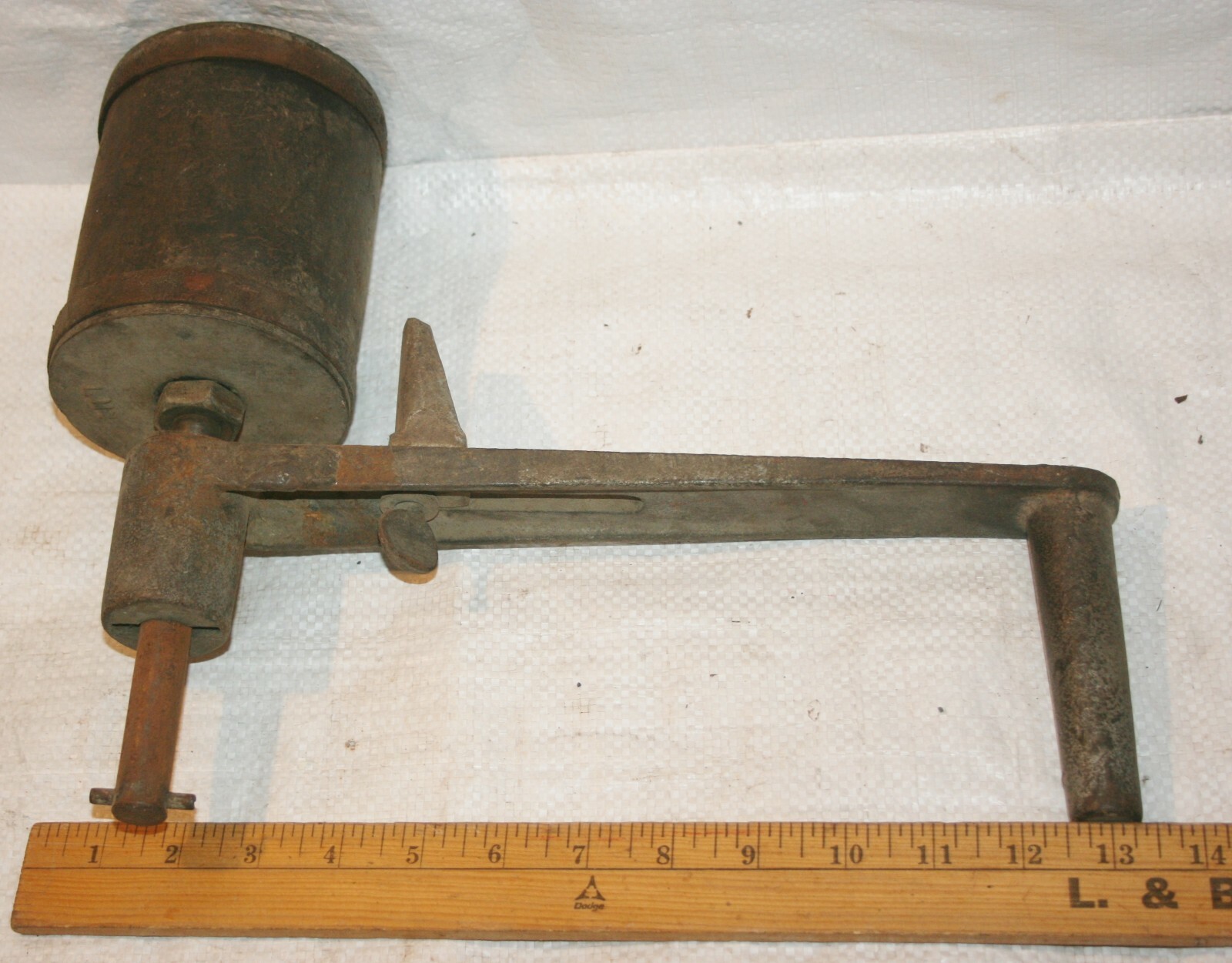 VINTAGE ANTIQUE PLUMBER’S WINDING DRUM HANDLE TOOL LINE MATERIAL IND. MODEL 50B