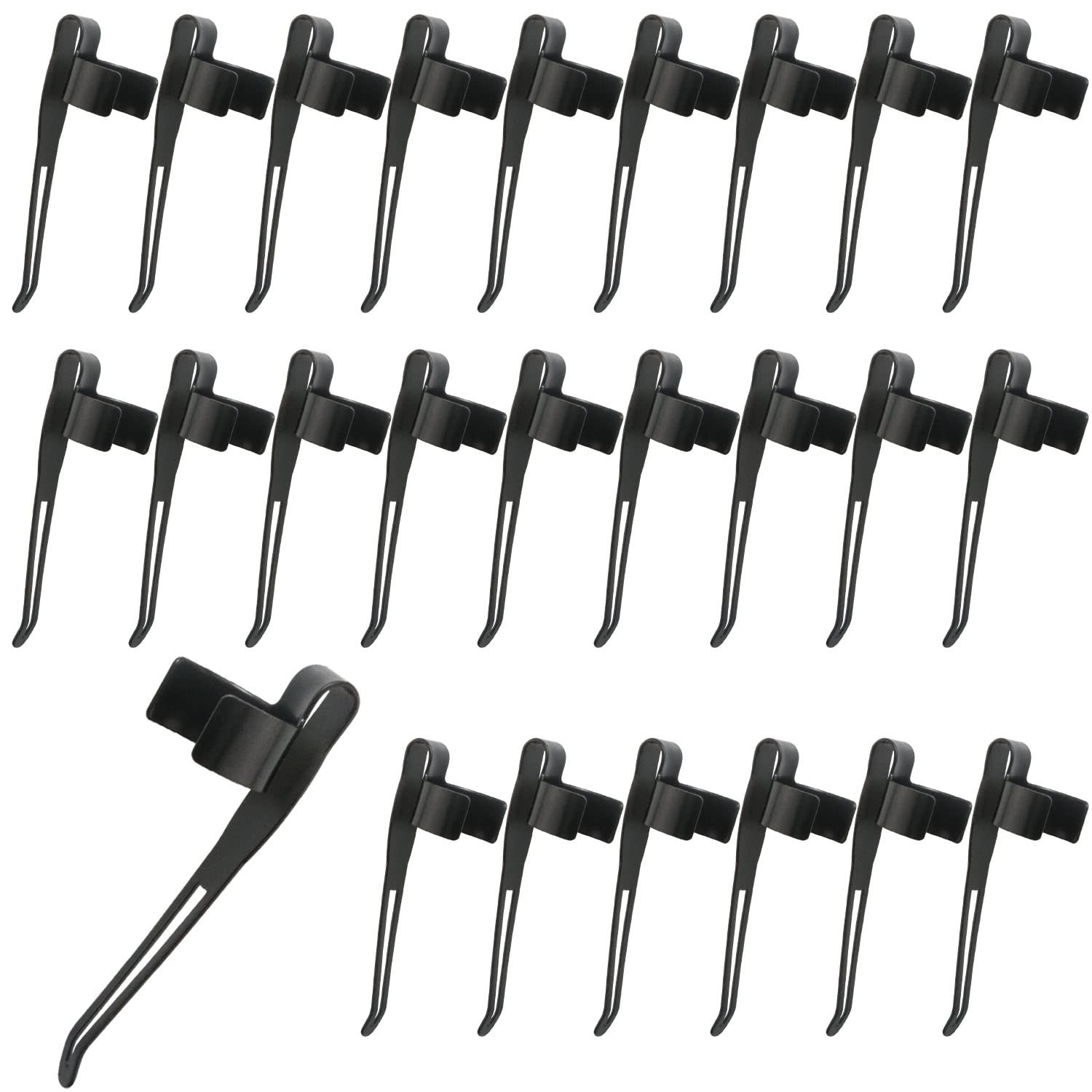 ITROLLE Flashlight Pocket Clip 25PCS Black Stainless-steel