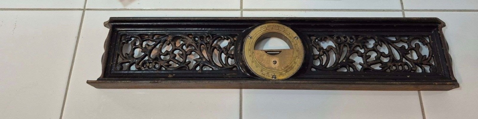 Antique Davis Level & Tool Co. Ornate Level 1867 Cast Iron 12” Rare!