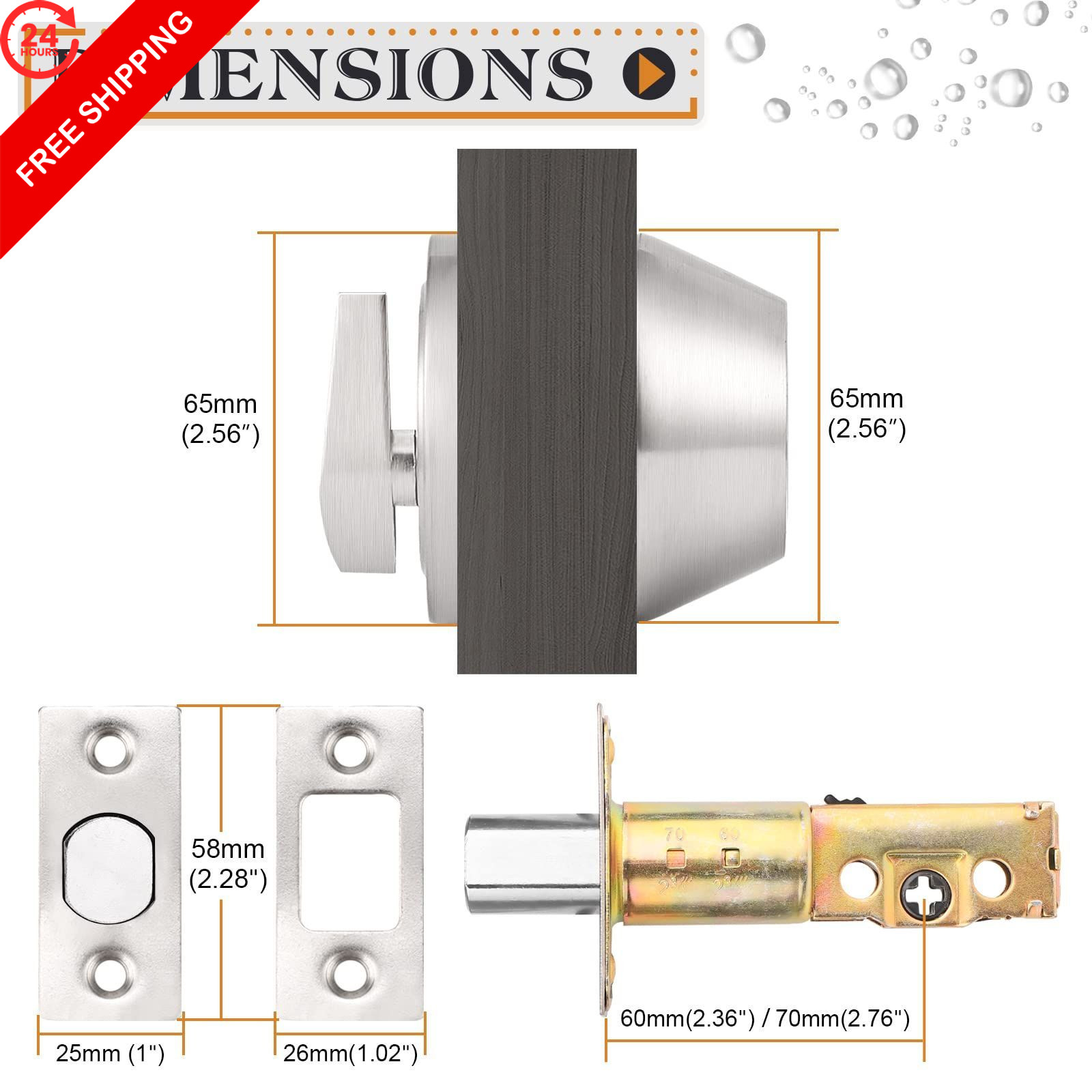 Probrico Keyed Cylinder Deadbolt Single Side in 1 Pack, Brushed Nickel