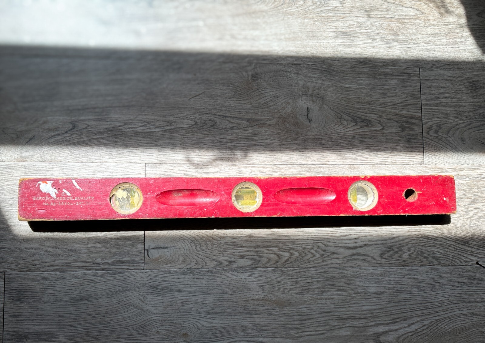 Vintage Level Montgomery Wards Lakeside Red Shabby Chic Farmhouse Shop Decor
