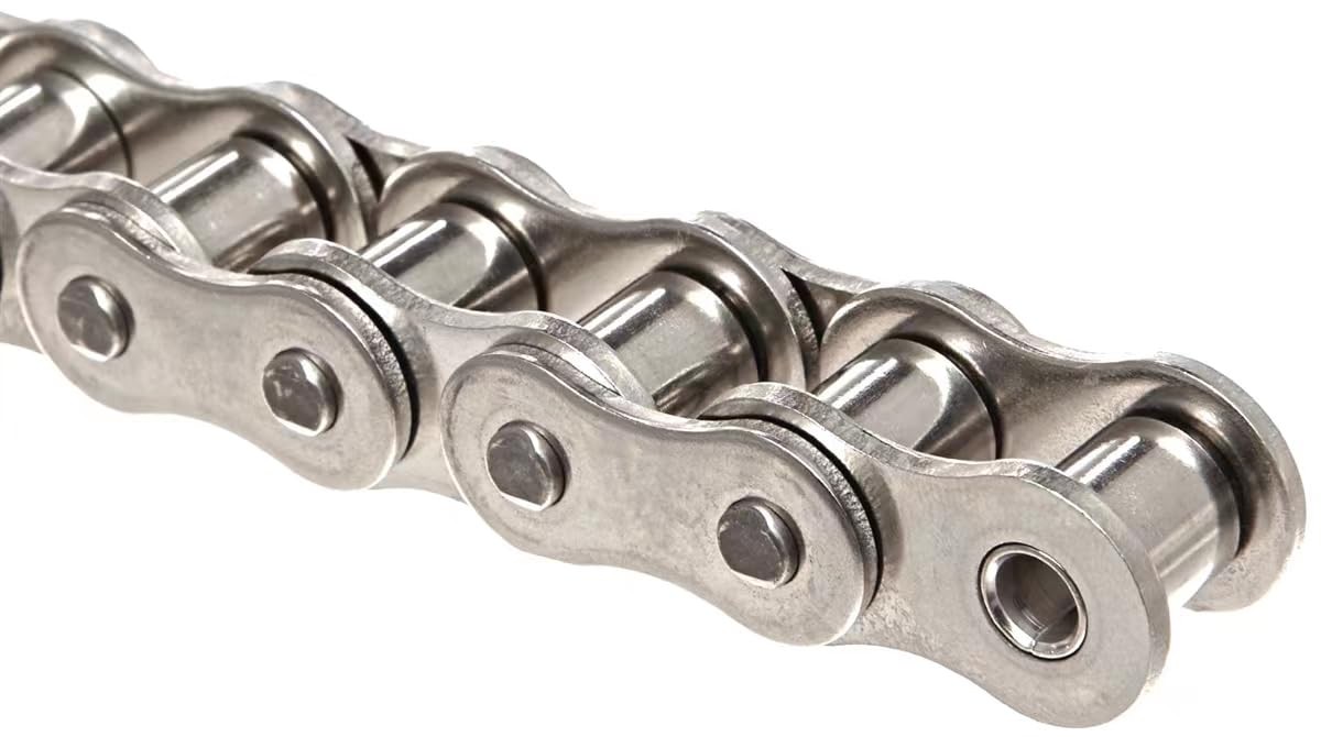 ANSI #40SS 08A Stainless Steel Roller Chain 10 Feet, ANSI40, Silver