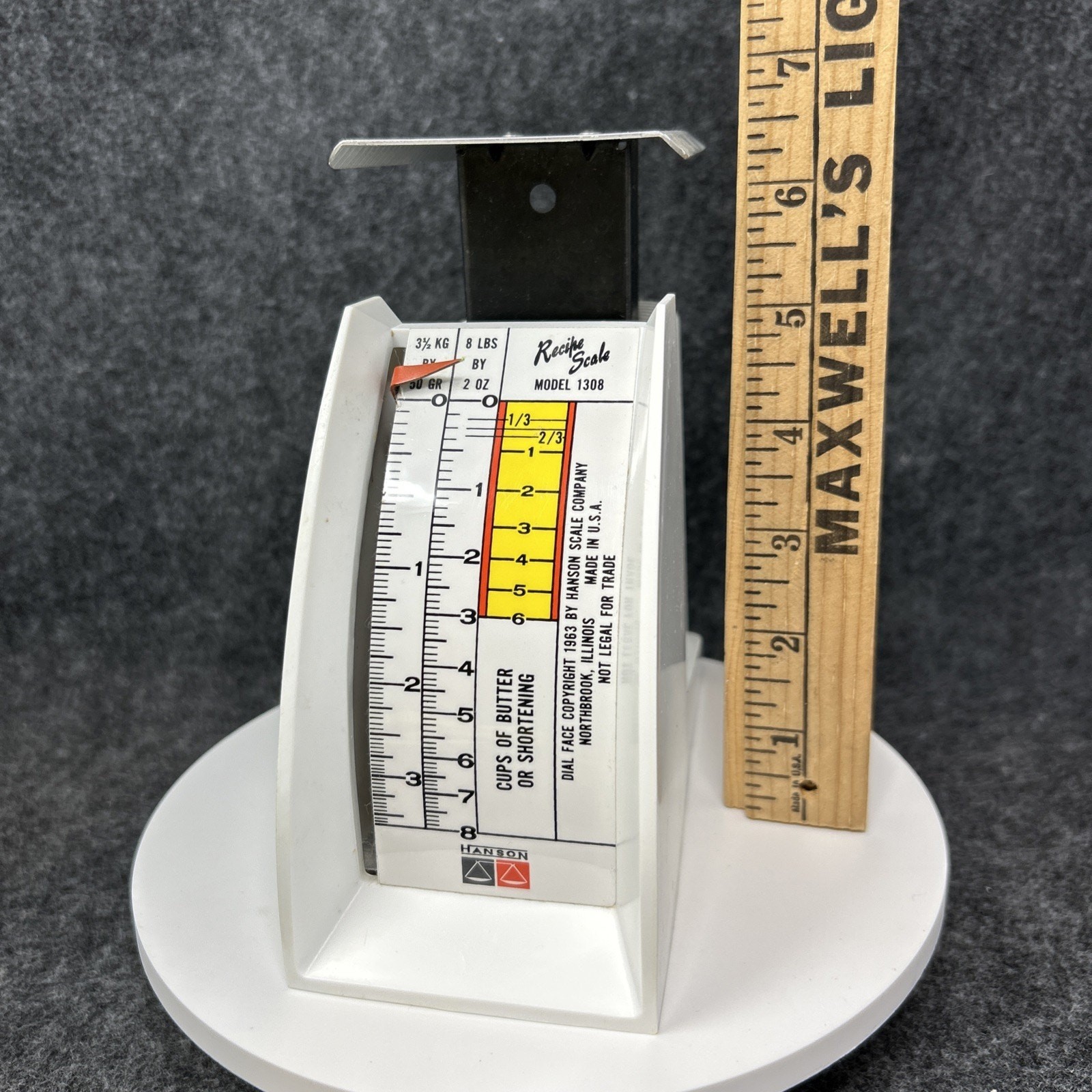 Vintage Hanson Scale Co. Recipe Scale Model 1308 MCM Mid Century Kitchen Decor