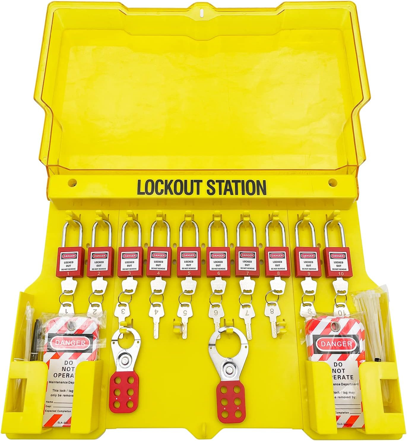 Lockout Tagout Station,Loto Kits, Includes 14 Key Different Padlocks with Number