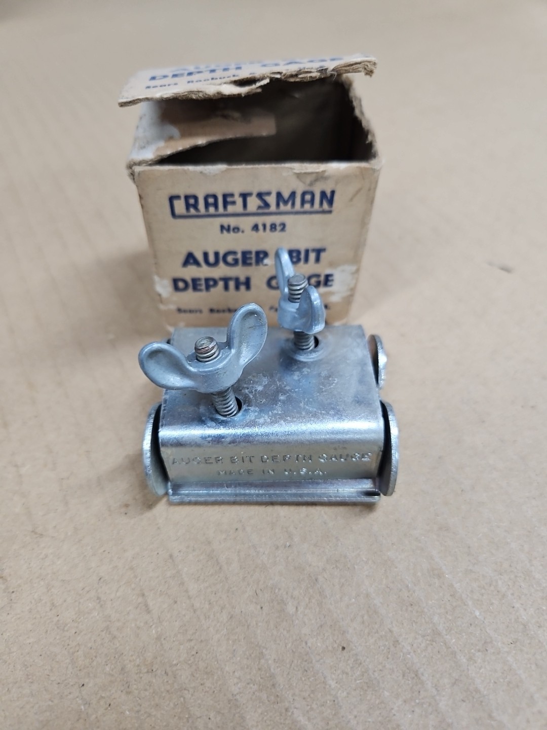 Vintage Craftsman 4182 Auger Bit Depth Gage In Orignal Box