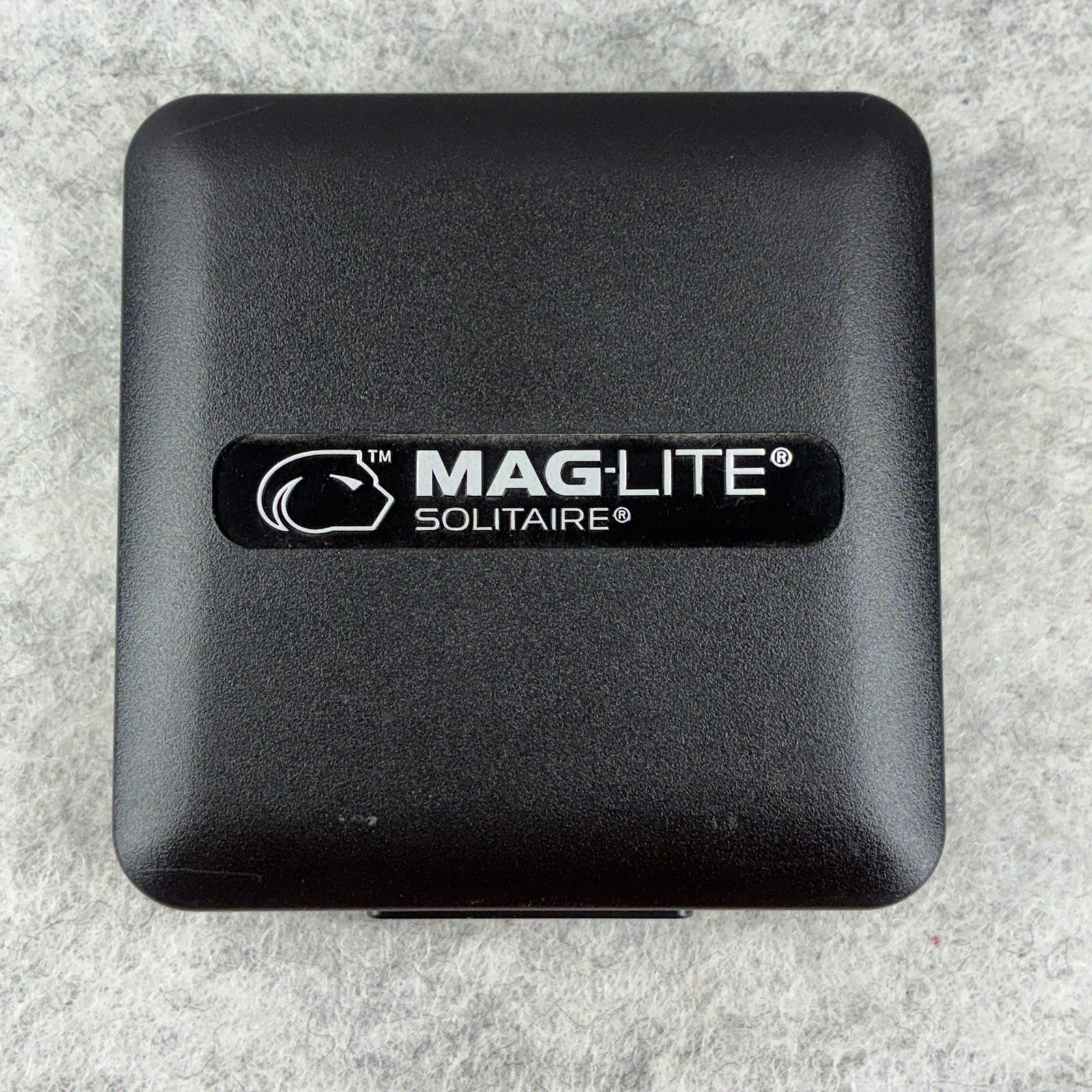 Mag-Lite Solitaire Single Cell Black Flashlight with Case Vintage 1992