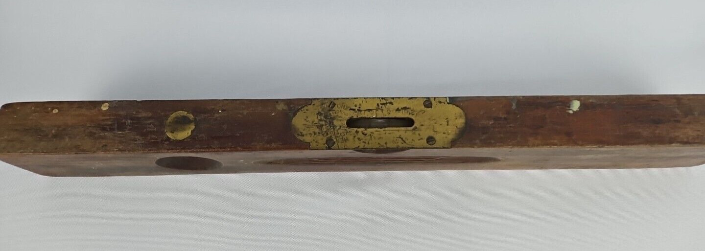 Vintage Henry Disston And Sons 18in. Length Level Tool Brass And Wood
