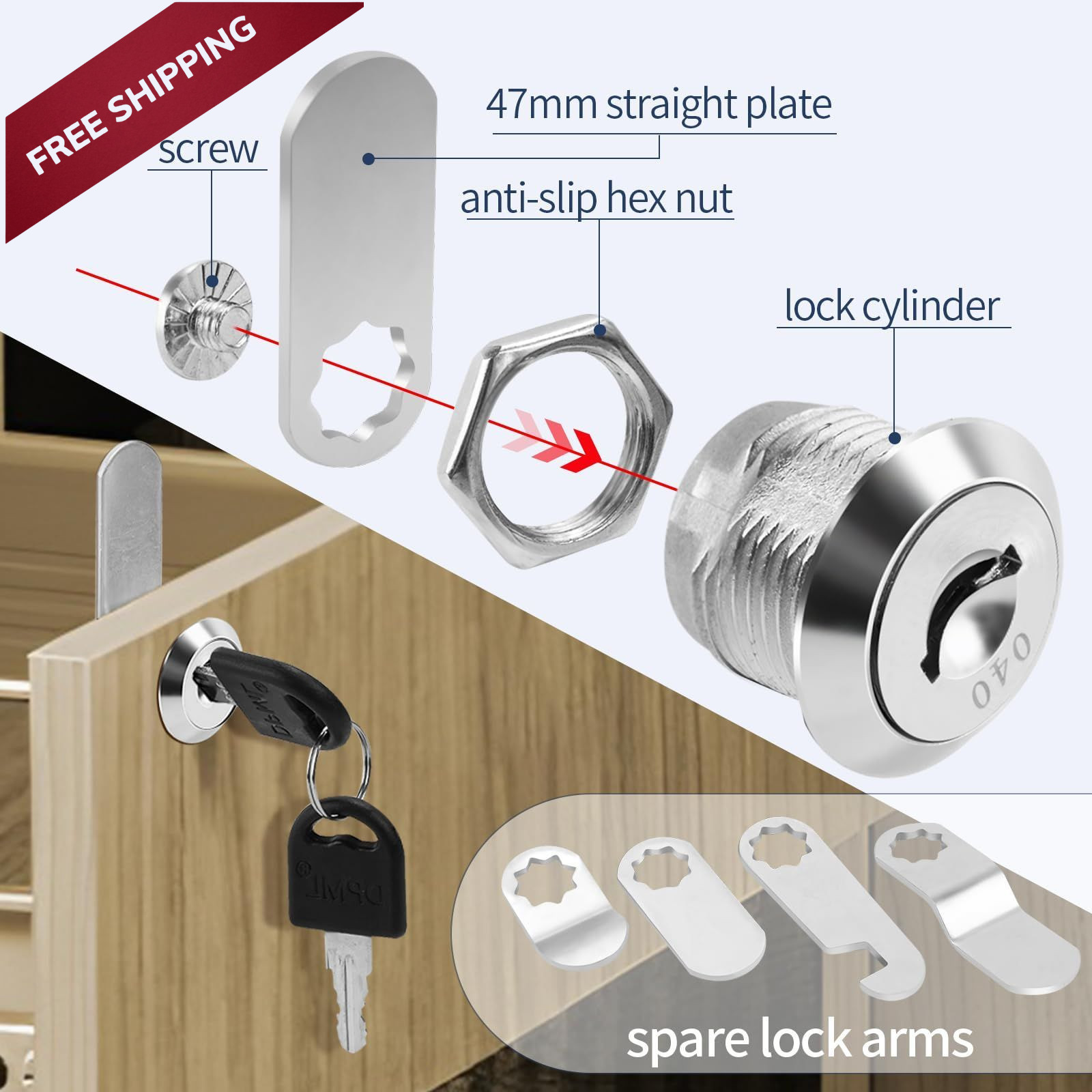 5/8” Alloy Cam Locks with Keys, for Mailbox, Toolbox and Pickup 2 Pack