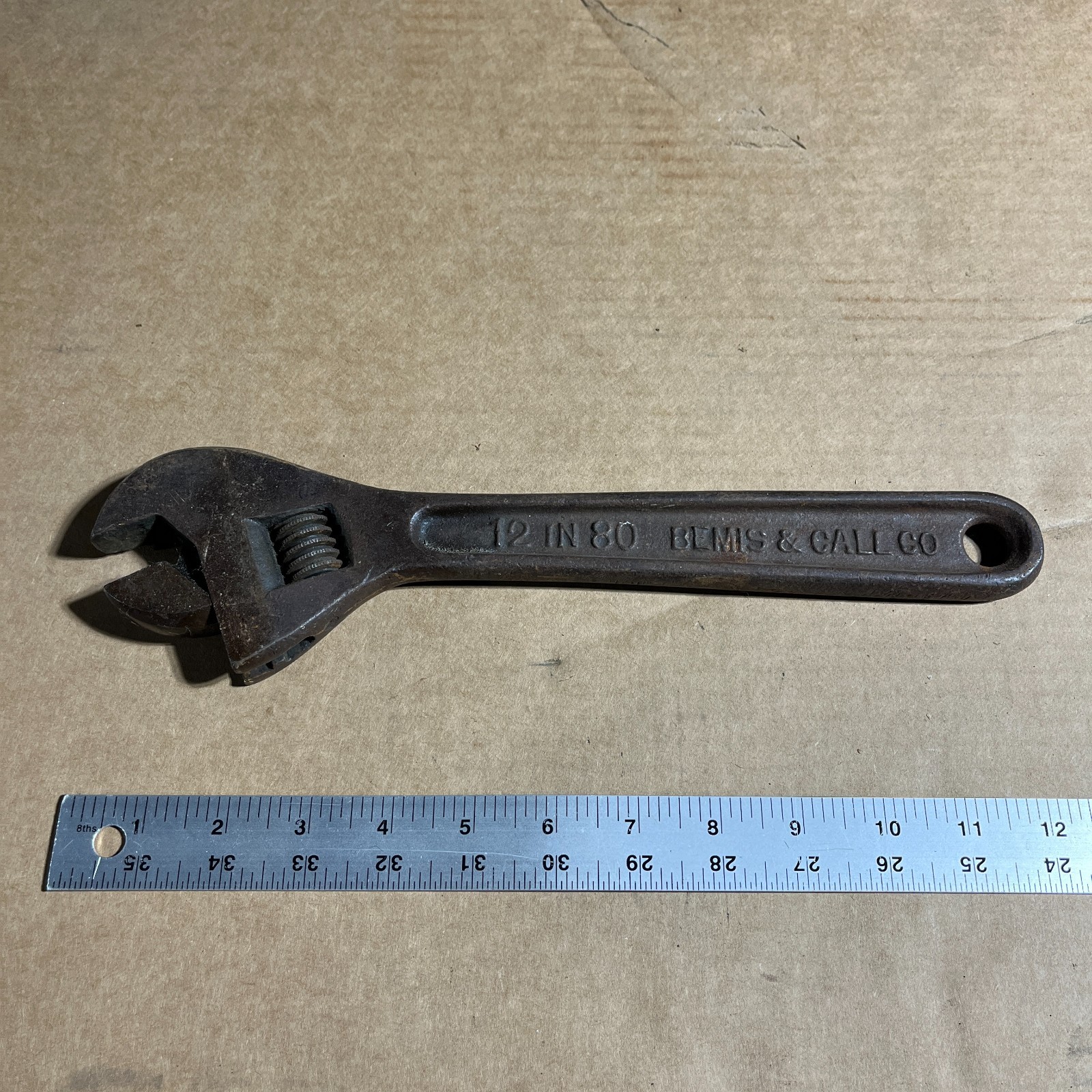Bemis & Call (B&C) No. 80 Adjustable Wrench Vintage Rare 12” Springfield MA USA