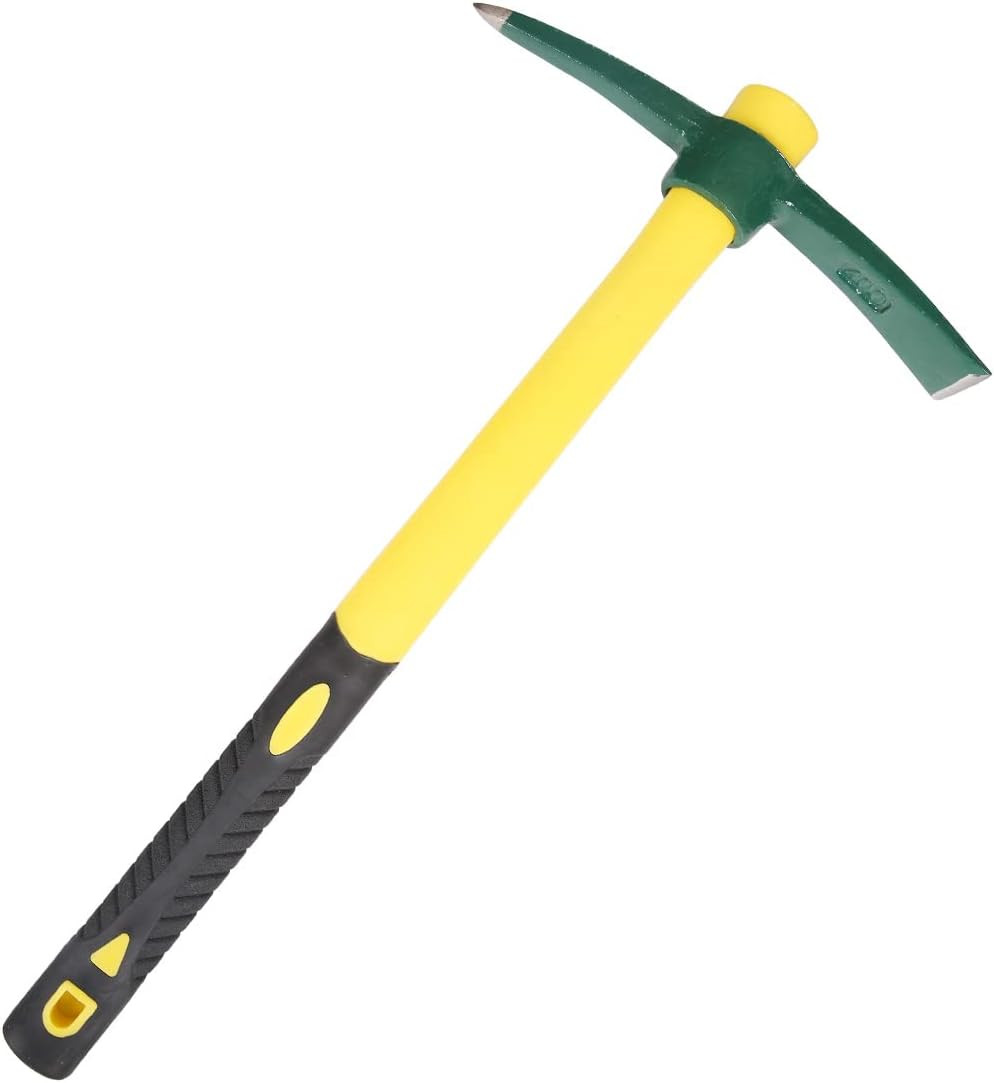18 Inches Steel Forged Pickaxe, Sturdy Durable Mattock Hoe, Weeding Pick Axe wit