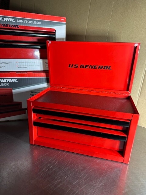 *NEW* U.S. GENERAL Mini Steel Toolbox, Red,*BRAND NEW IN THE BOX*