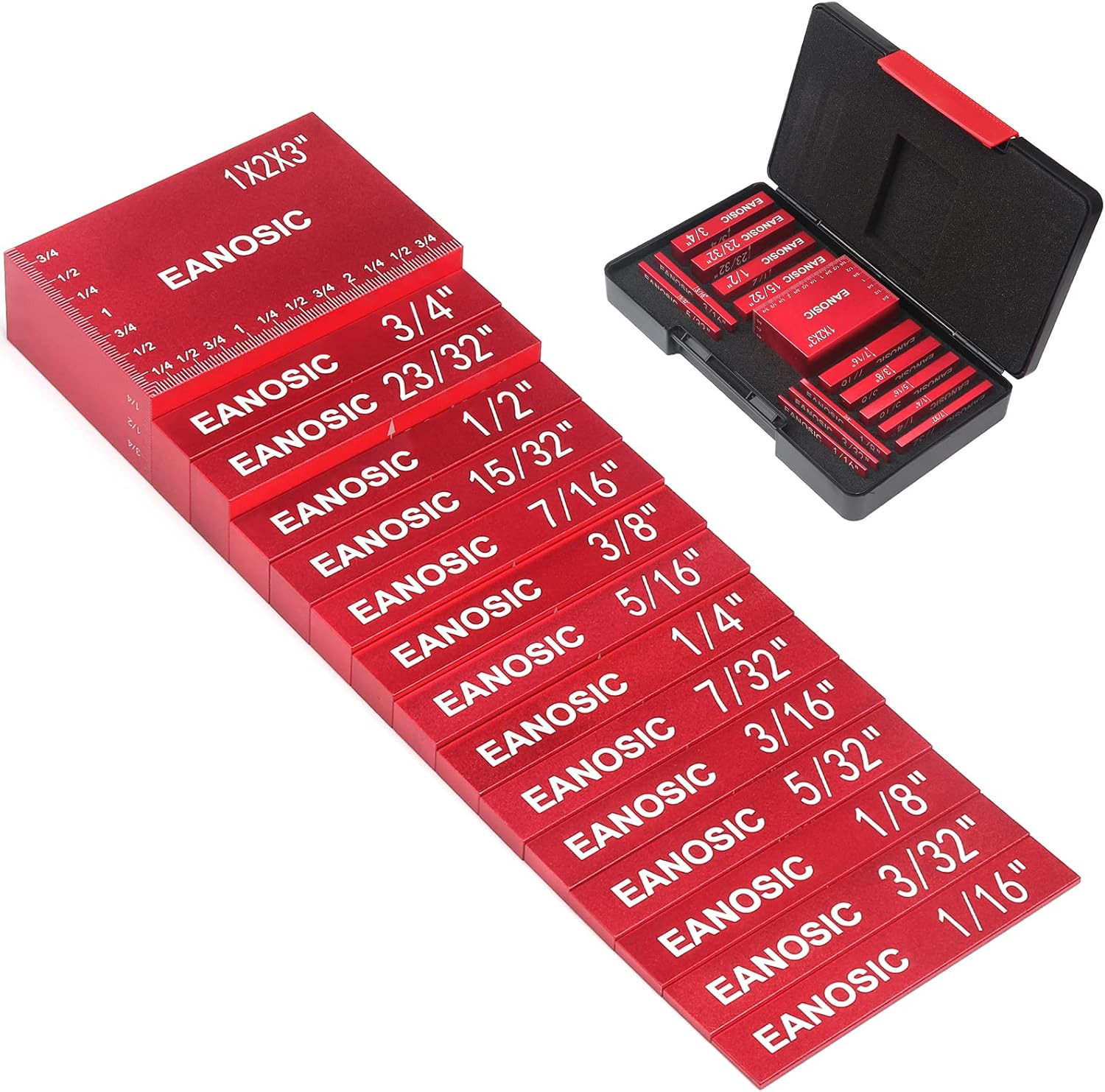 Precision Setup Blocks Height Gauge Set – 15 Pcs Aluminum Bars for Woodworking