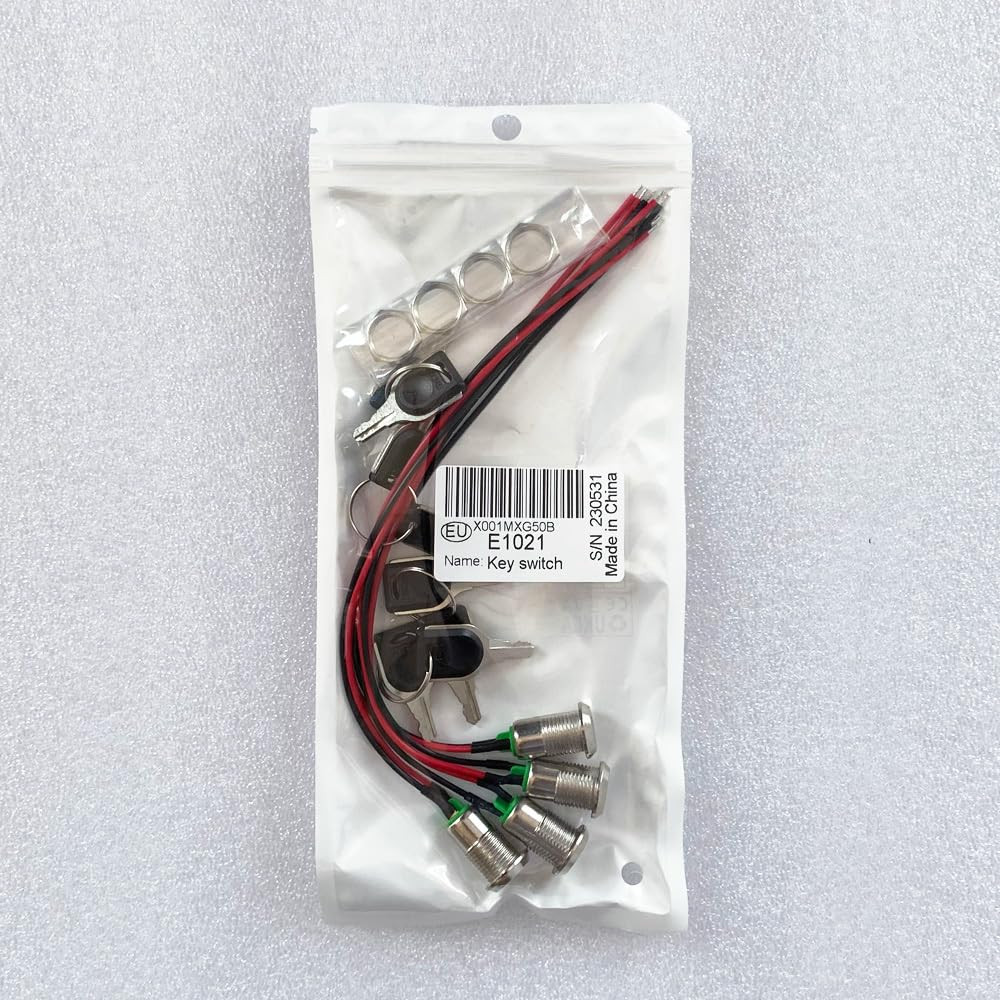 12Mm On/Off Metal Key Lock Switch Prewired Key Switch Lock Maintained Latching