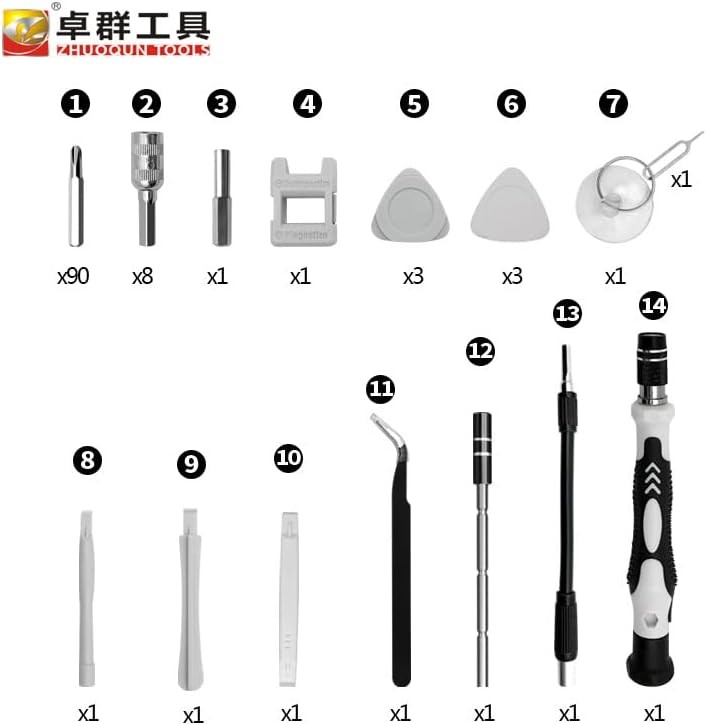 115 in 1 Electronics Repair Kit, Magnetic Phone Repair Tool Kit, Screwdriver Set