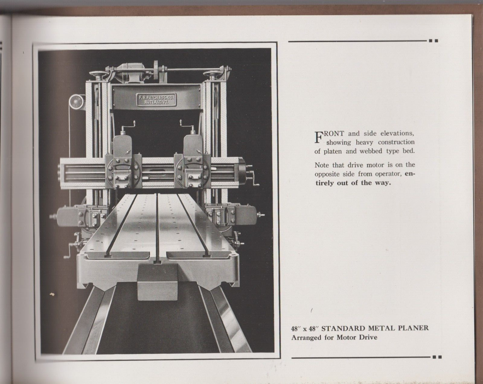 Vintage 1920’s Patch Planers Industrial Metal Planer Catalog Rutland, Vermont VT