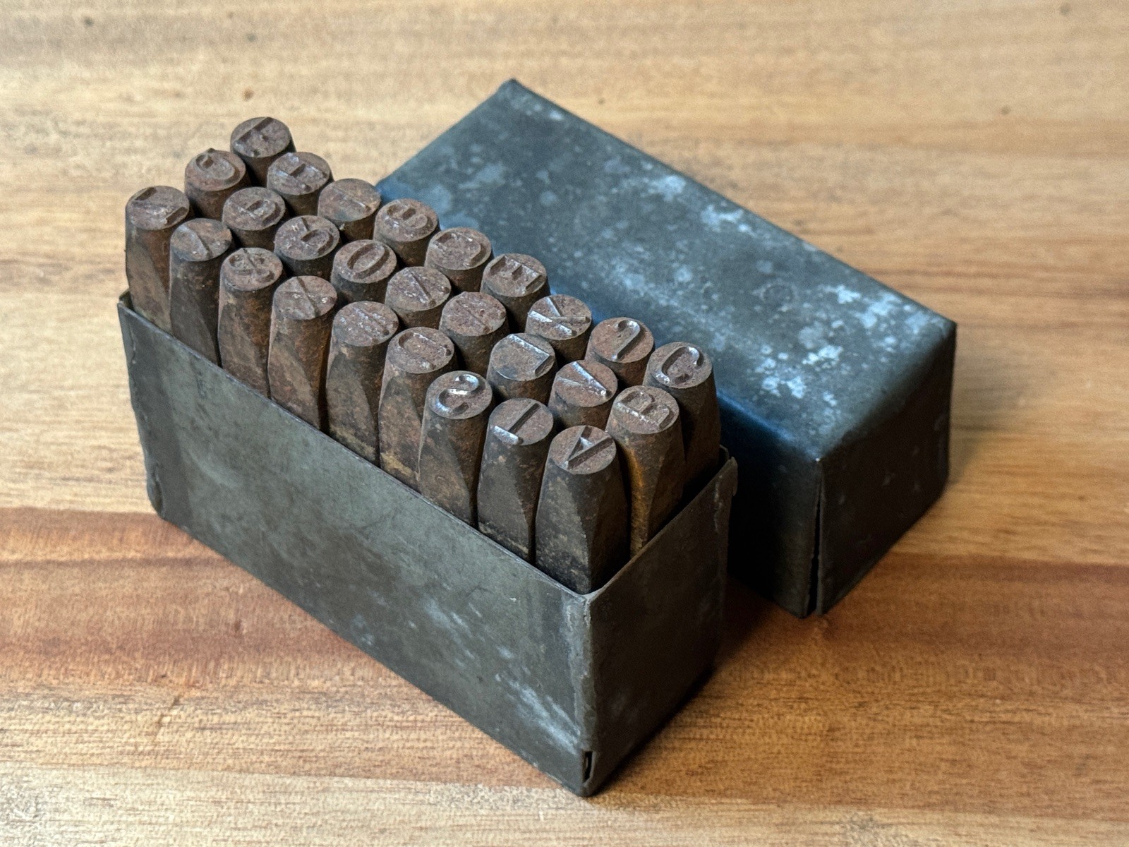 Vintage Set of x27 TC England A-Z 8mm Steel Letter Stamps Punches Metal Woodwork