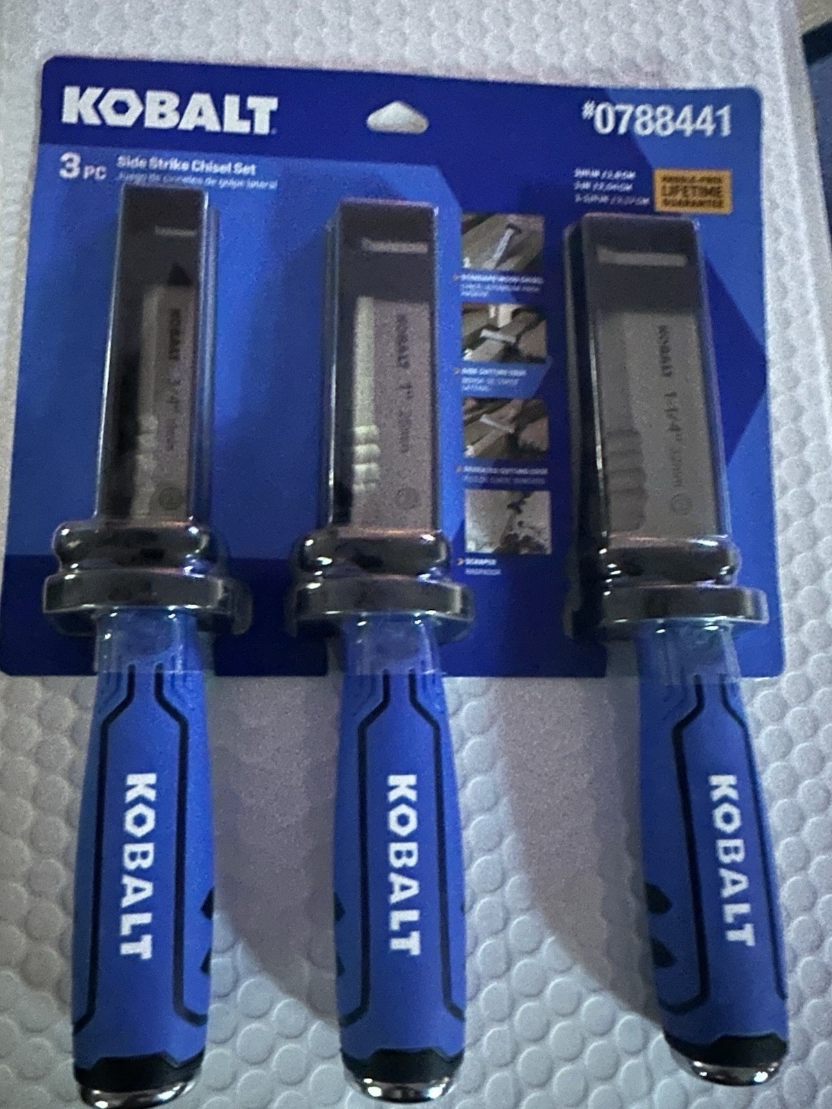 Kobalt 3 Piece Side Strike Chisel Set #0788441 – NEW – FAST SHIPPING