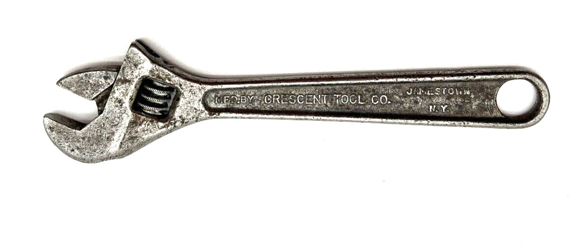 Vintage Blk Crescent 8 inch Adjustable Wrench Crestoloy Jamestown NY Made in USA