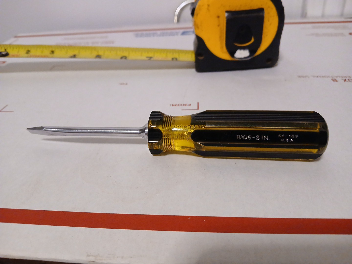Vintage NOS Stanley 100 plus 3/16” tip x 3” screwdriver 1006-3in (66-163) USA D