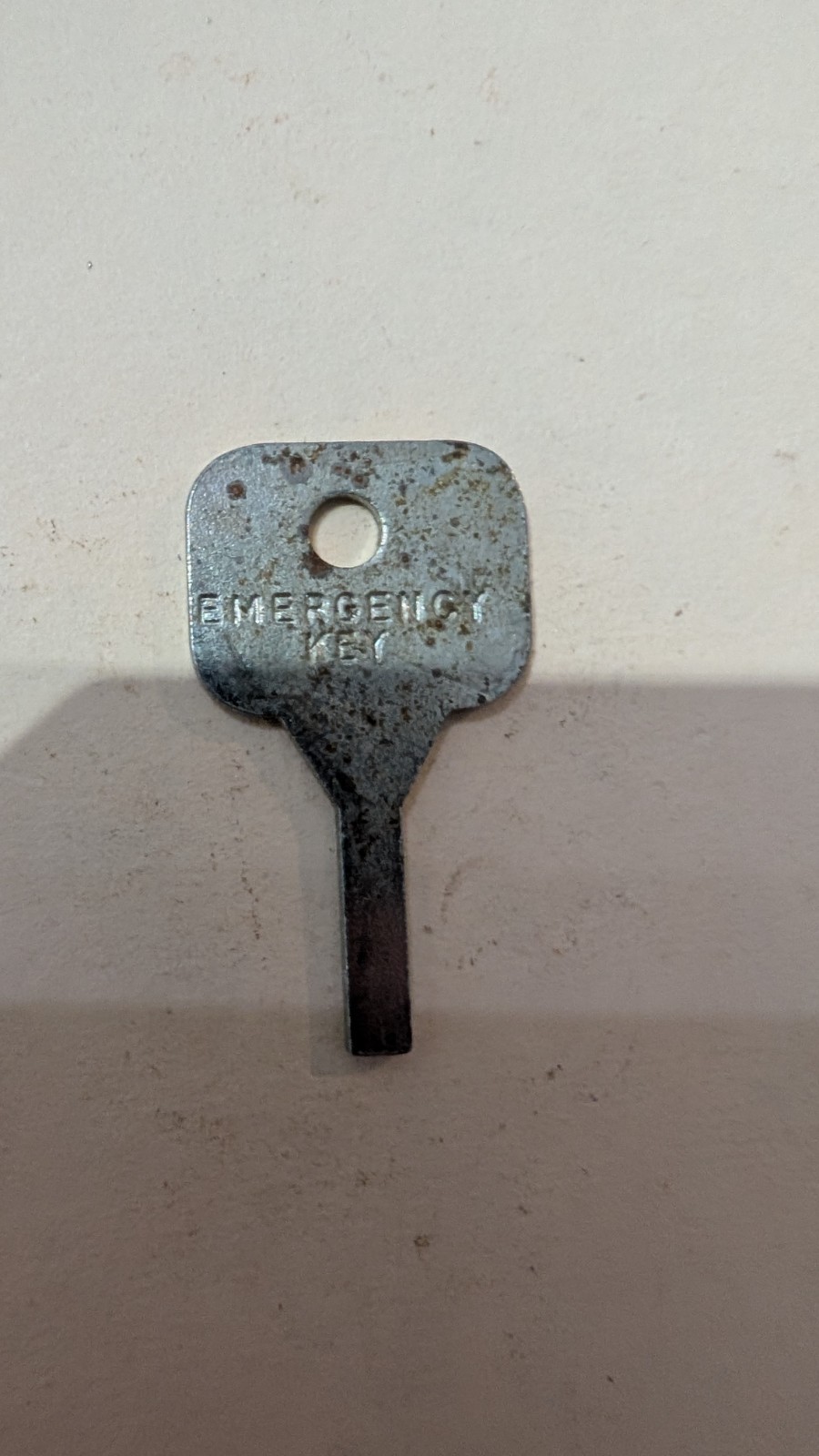 Vintage Aluminum Emergency Key Flat Blank 1 1/2″ Keychain Fob Charm